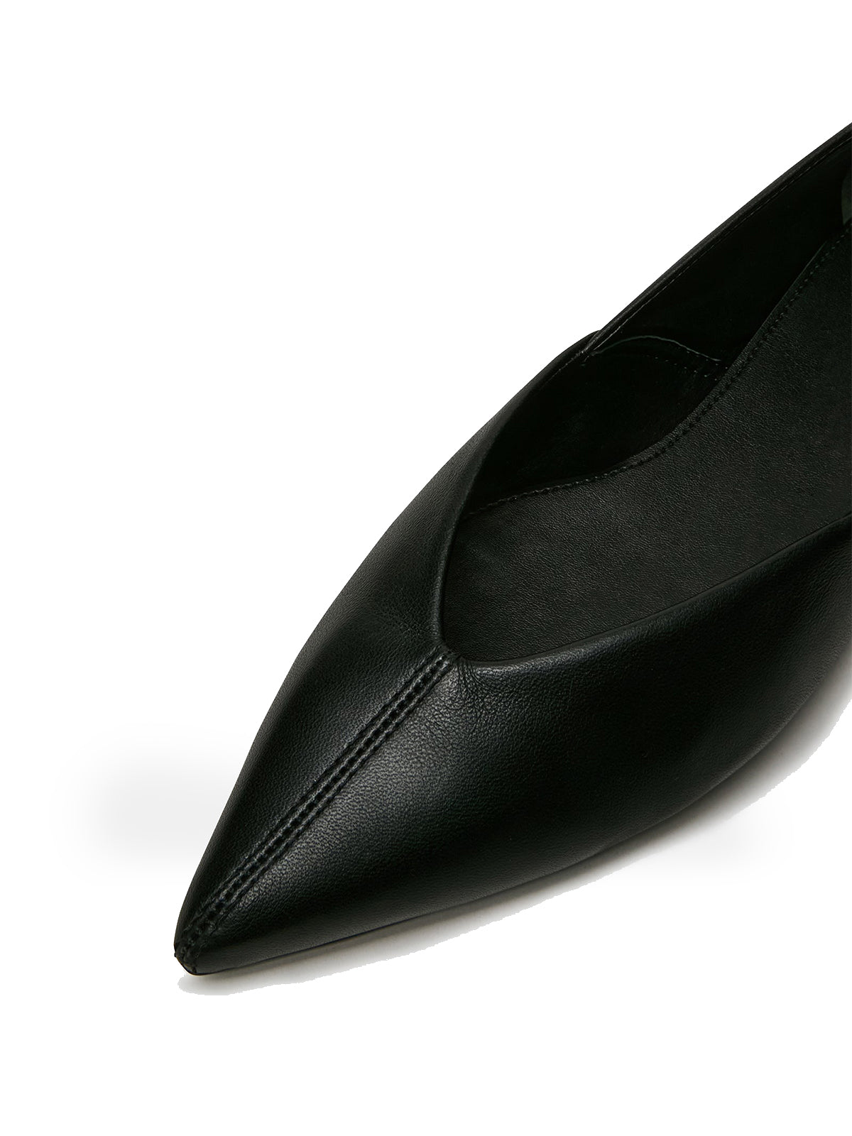 Black Pointed-Toe Slip-On Simple Chic Flats