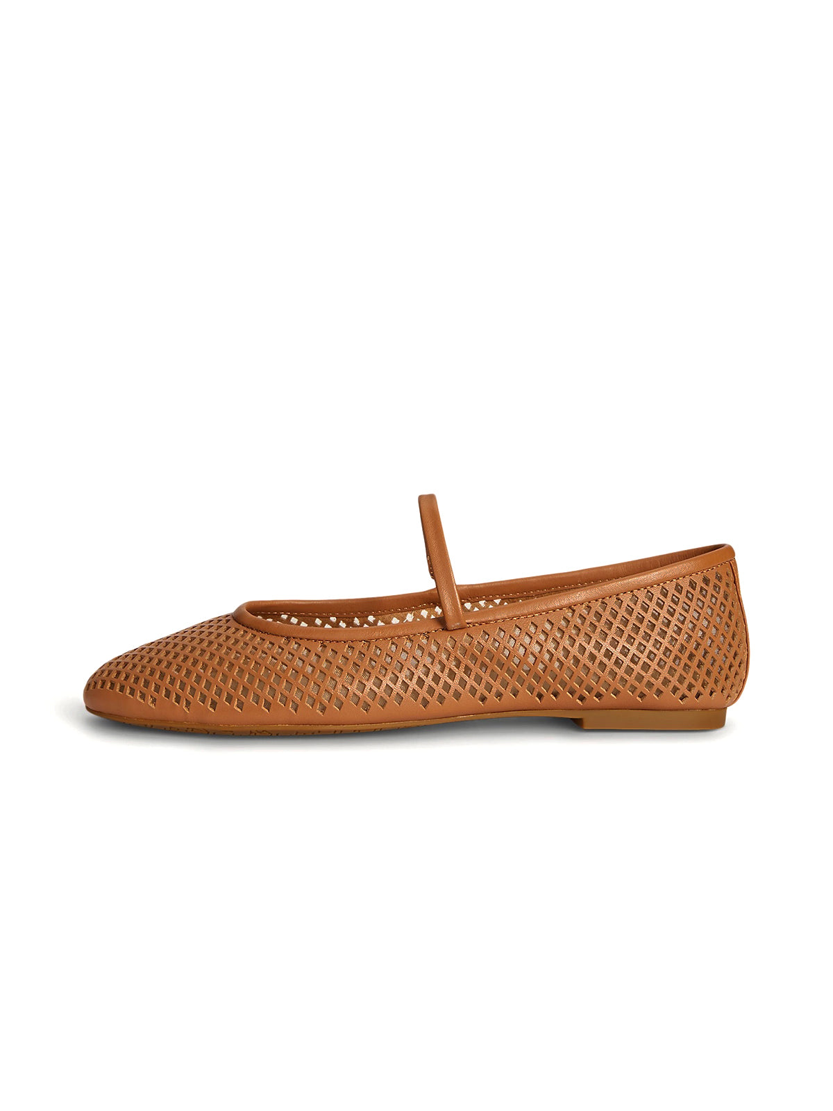 Red Round-Toe Little Cutouts And Mary Jane Ballet Flats