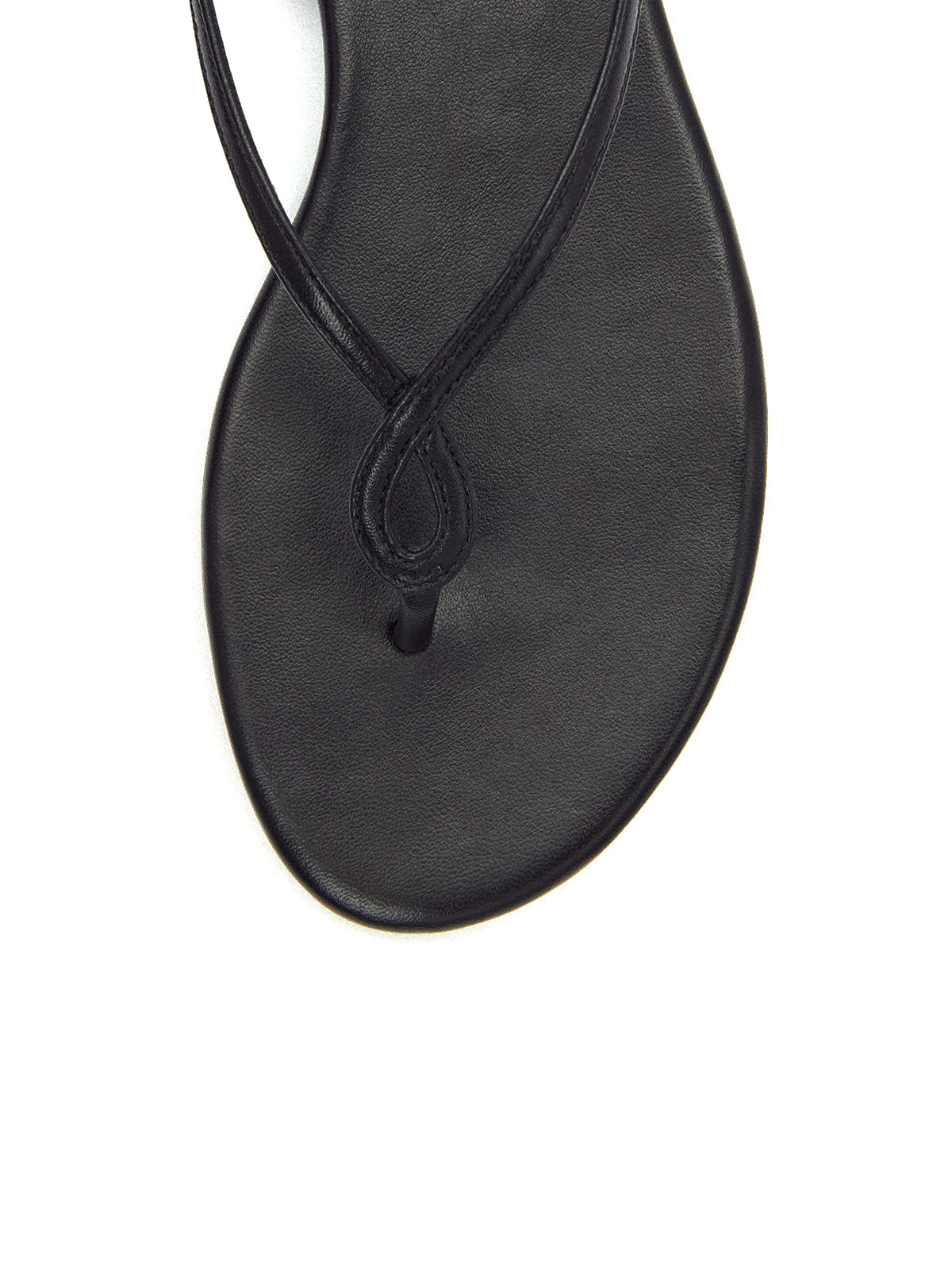 Black Round-Toe Strappy And Ankle Strap Sandals Flats