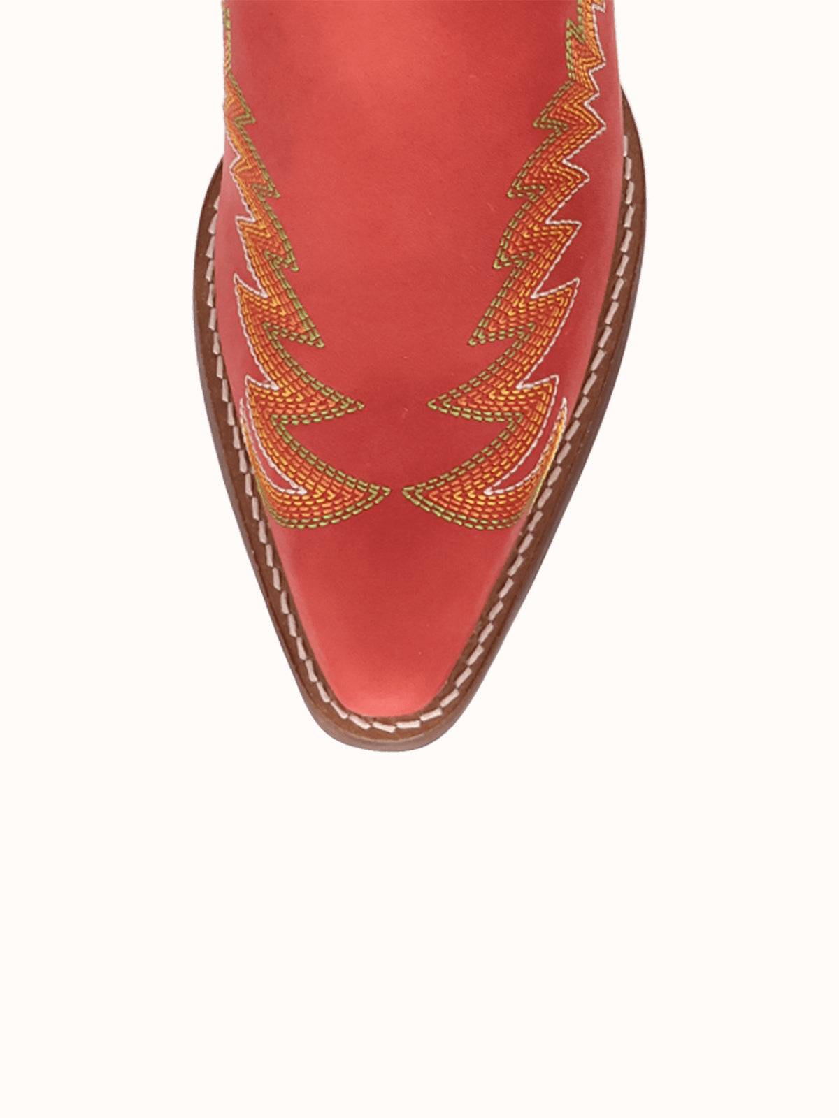 Red Snip-Toe Chic Flame Embroidery Sleek Ankle Cowgirl Boots