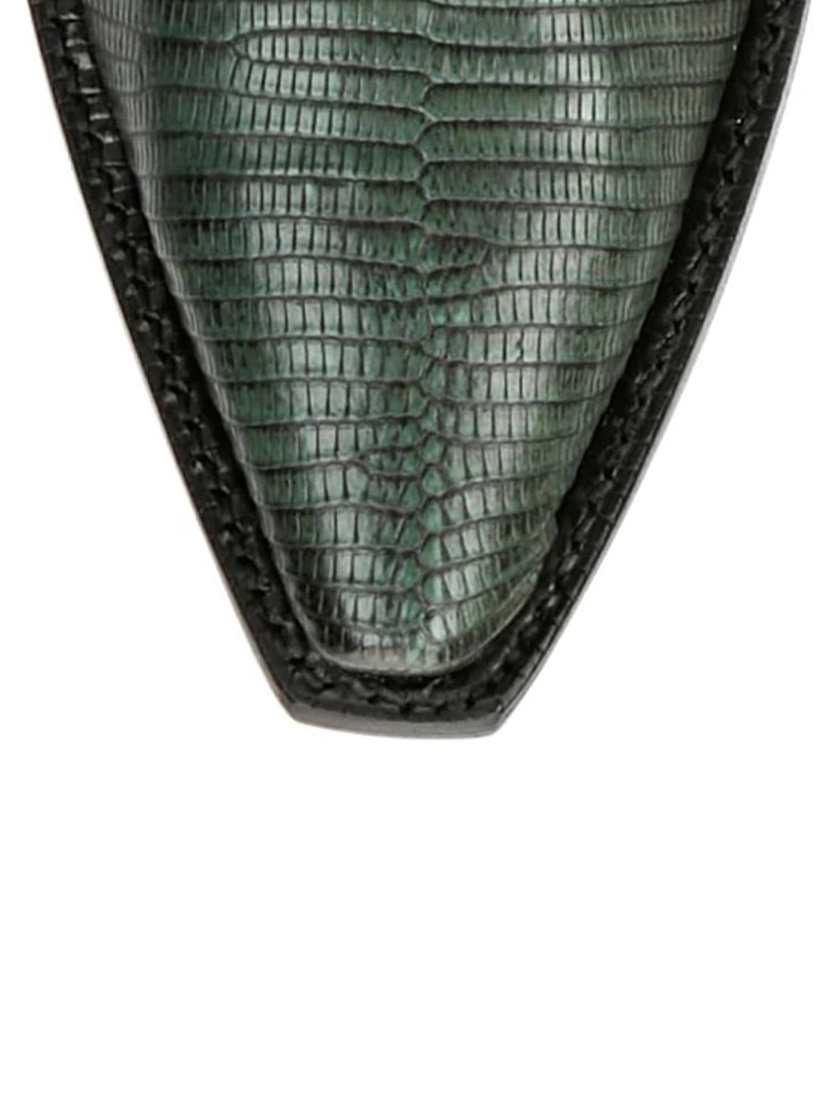 Green Lizard Print Snip-Toe Western Stitch Knee High Cowgirl Boots