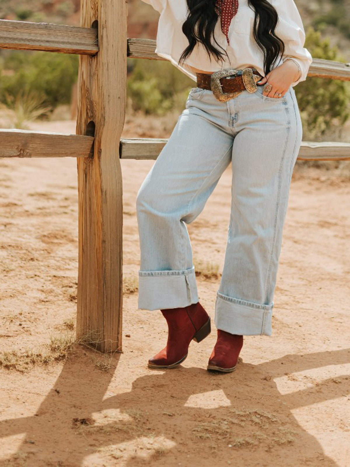 Red Faux Suede Snip-Toe Short Slip-On Ankle Cowgirl Boots