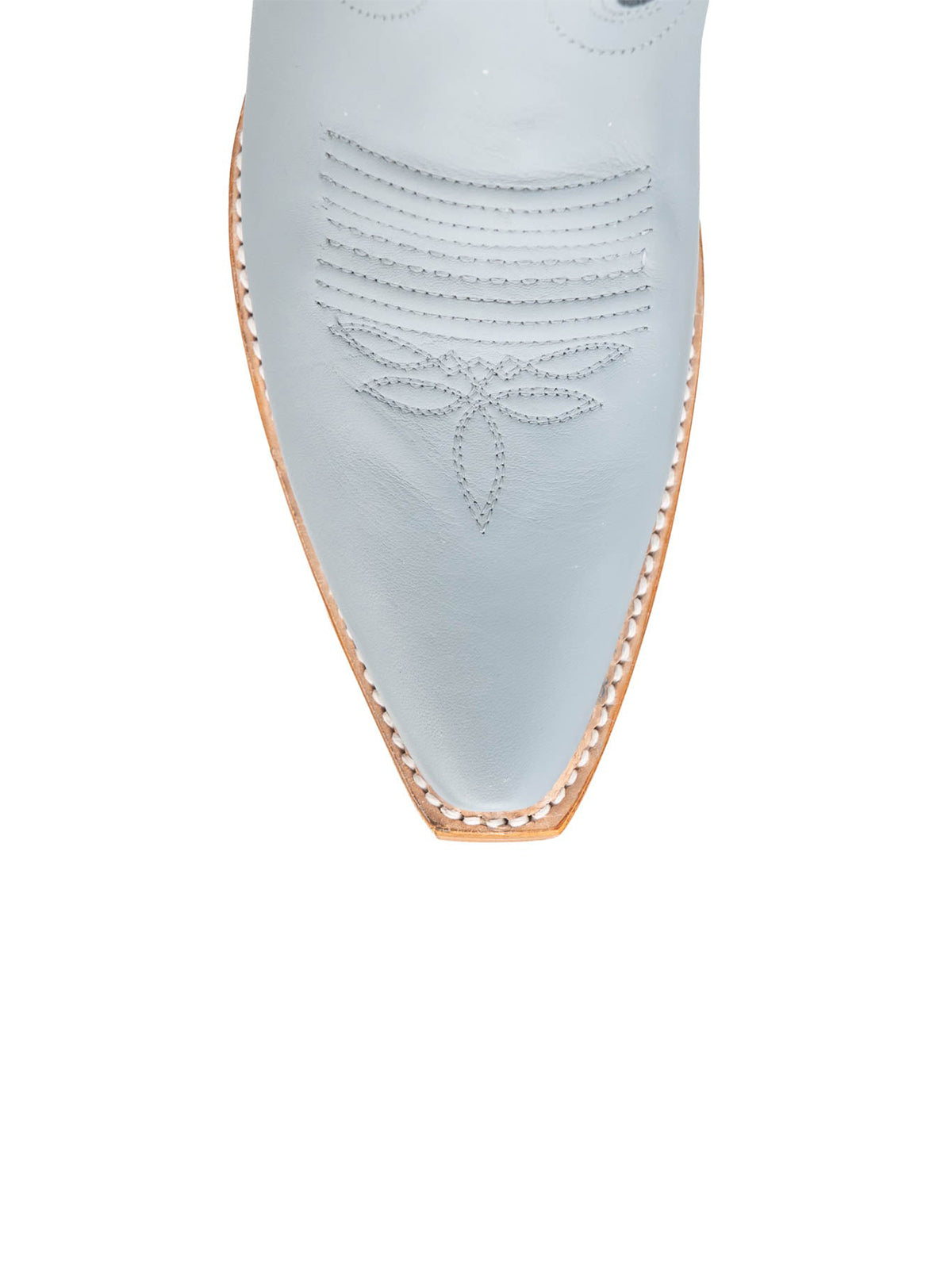 Snip-Toe Sleek Embroidery Half-Zip Knee High Cowgirl Boots For Woman - Blue