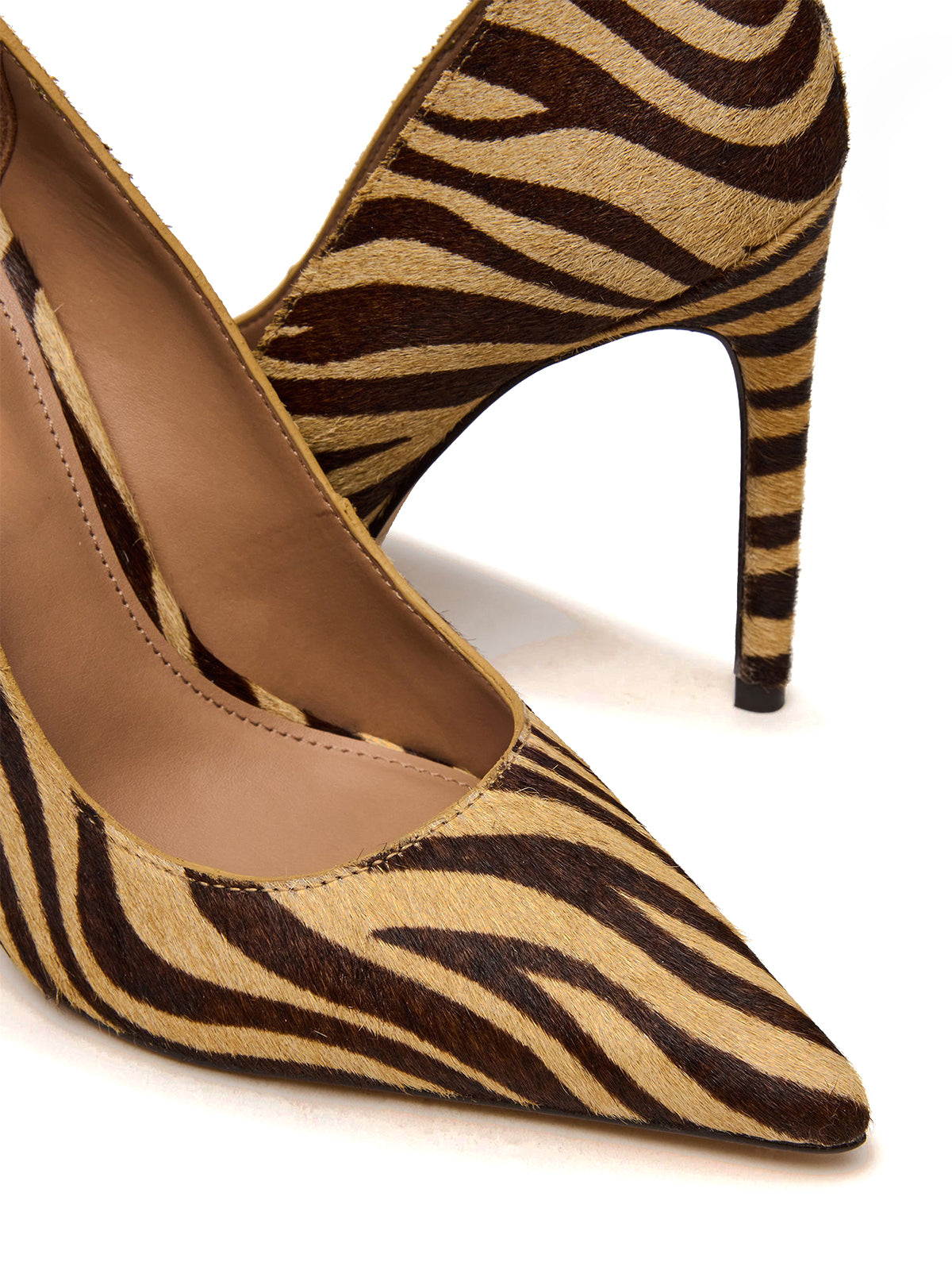 Zebra Print Pointed-Toe Classic Slip-On High Heels