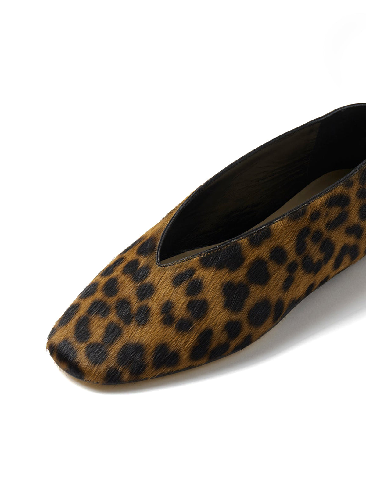 Leopard Print Square-Toe Classic Slip-On Flats