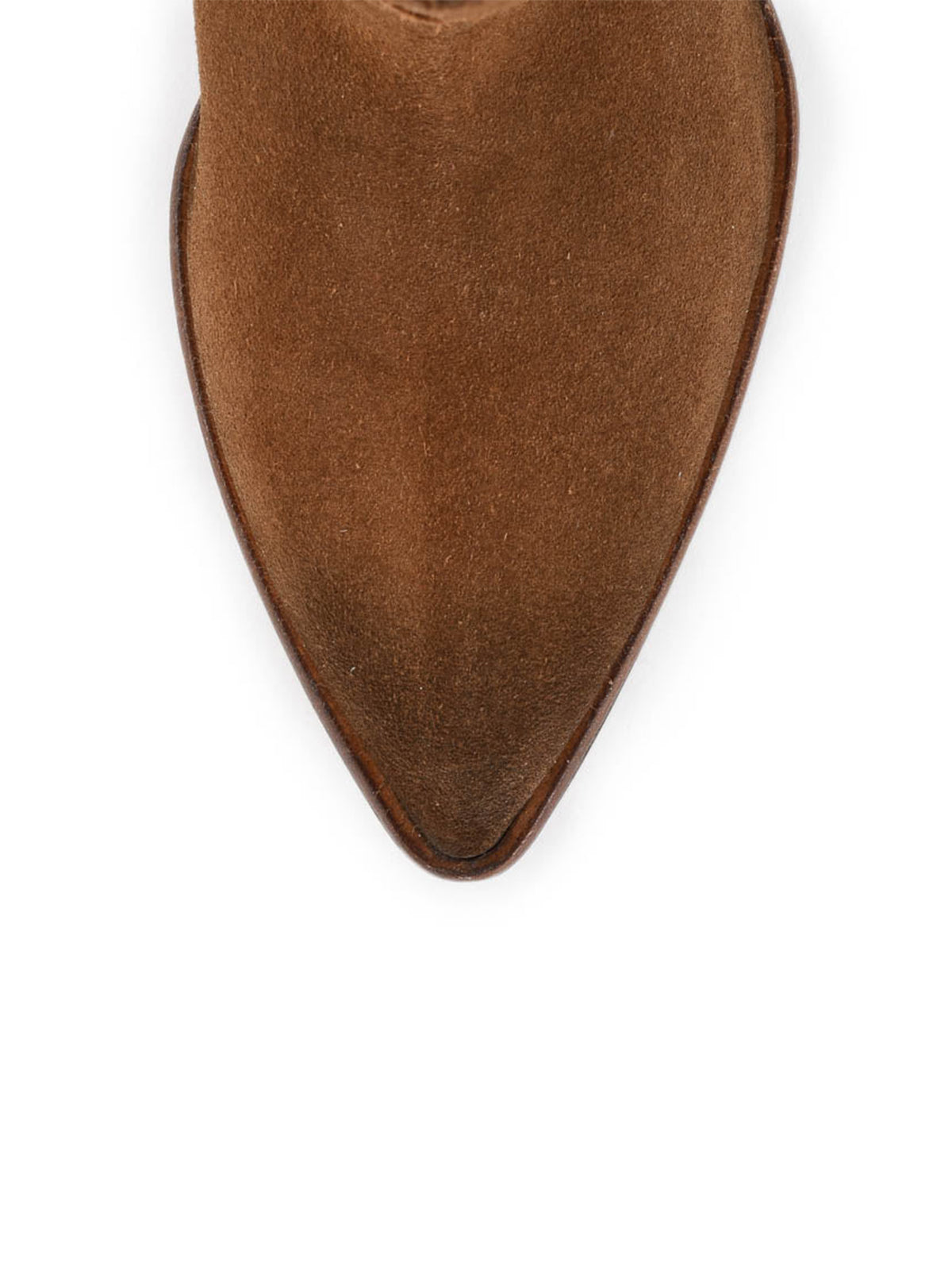 Brown Faux Suede Pointed-Toe Chic Cutout Ankle Cowgirl Boots