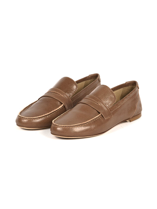 Round-Toe Slip-On Chic Loafers Flats - Brown