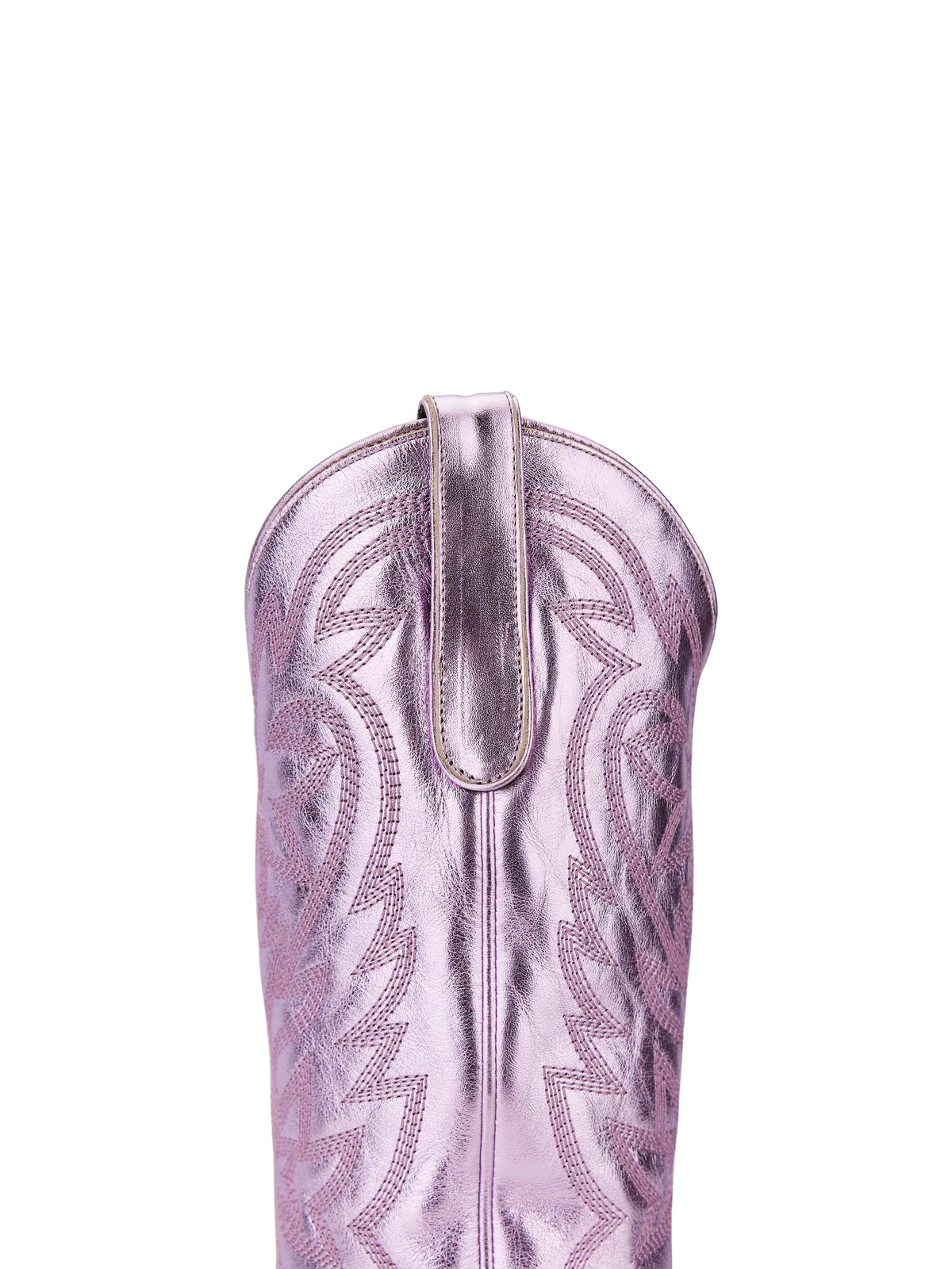 Western Snip-Toe Embroidery Classic Knee High Half-Zip Cowgirl Boots - Metallic Lavender