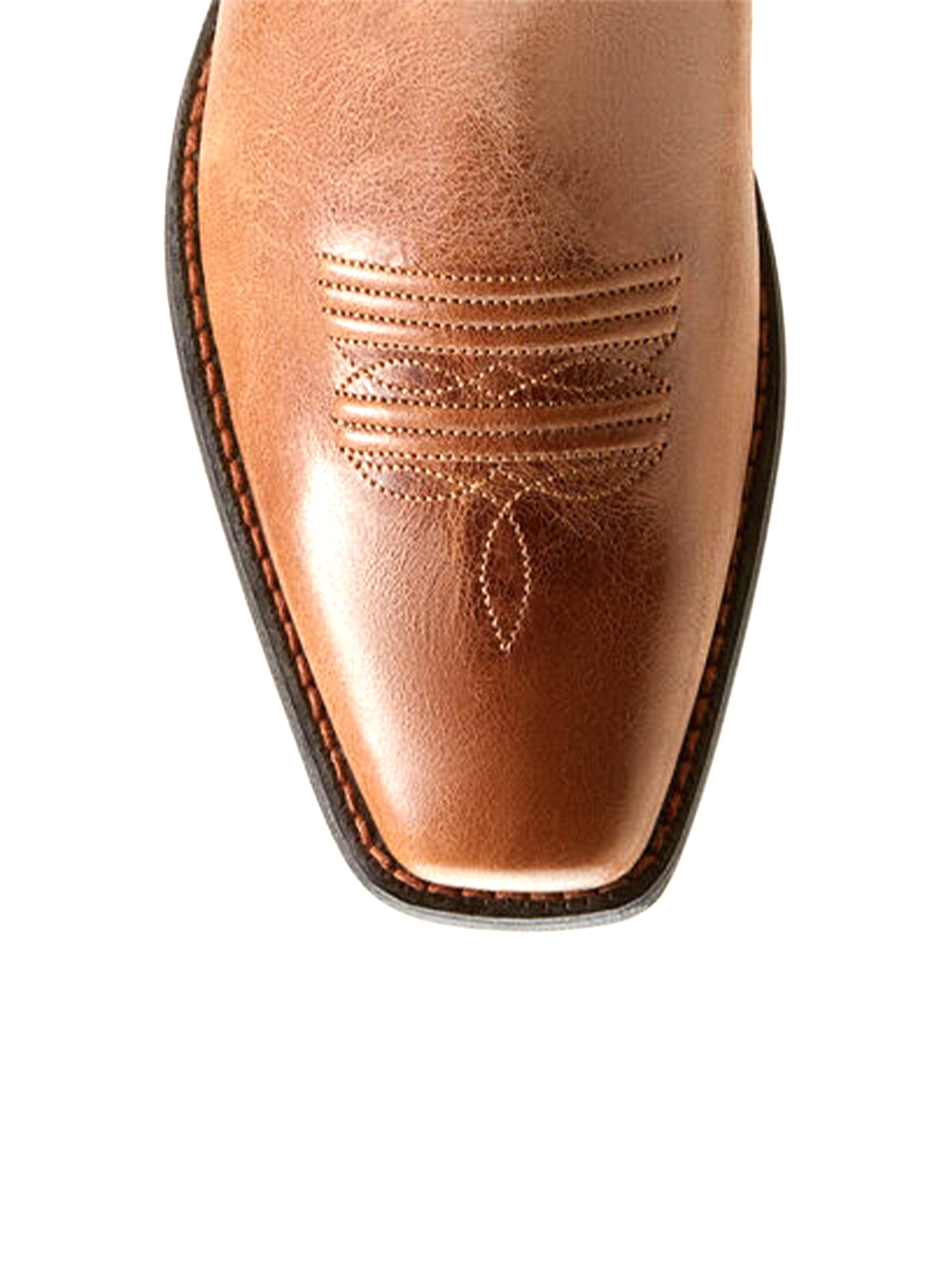 Brown Square-Toe Stitching Western Mid Calf Cowgirl Boot