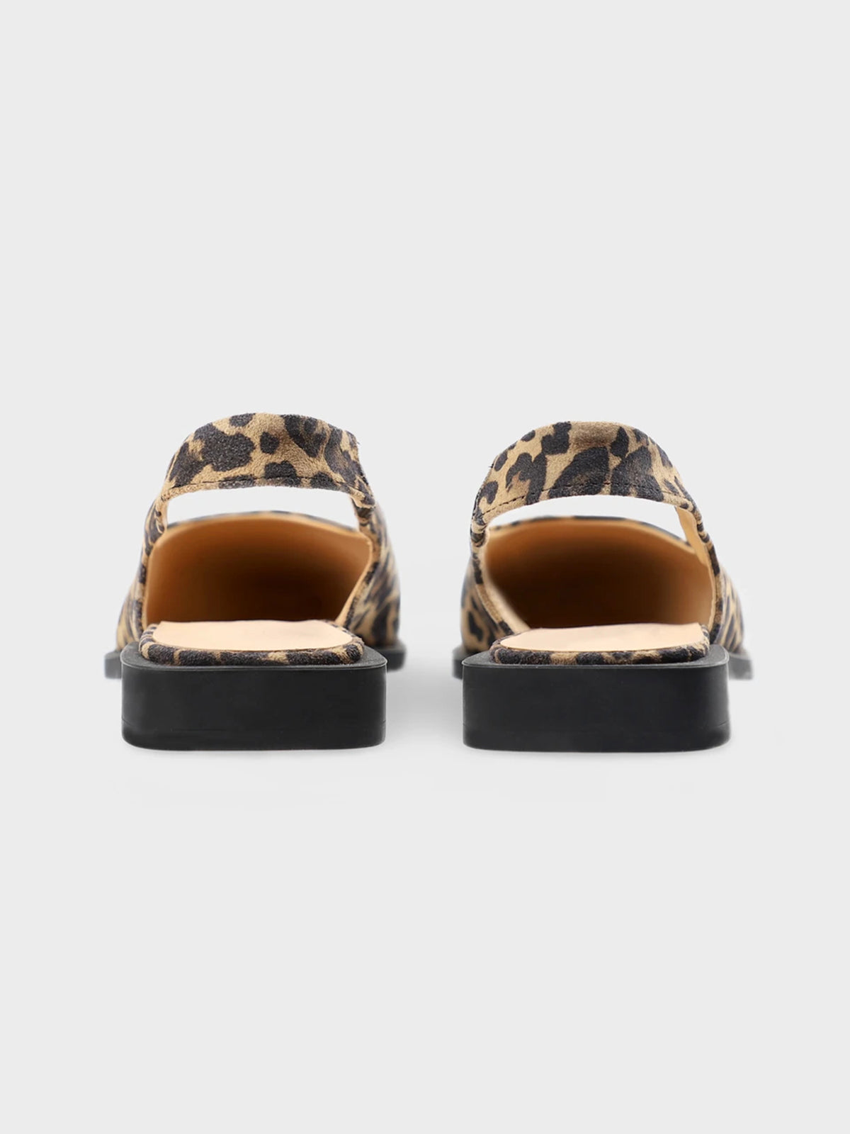 Leopard Faux Suede Pointed-Toe Classic Back Strap Simple Flats