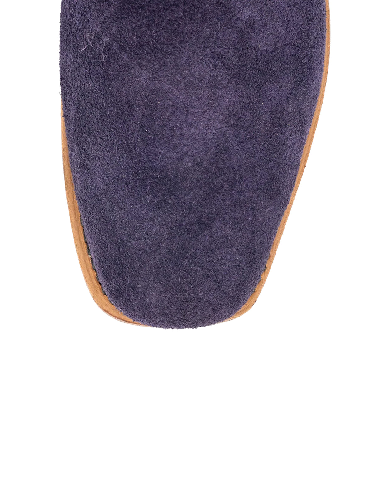 Contrast Black And Purple Square-Toe Classic Embroidery Mid Calf Cowgirl Boots