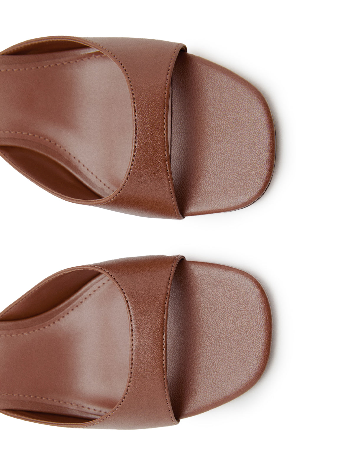 Brown Square-Toe Classic Kitten Heels