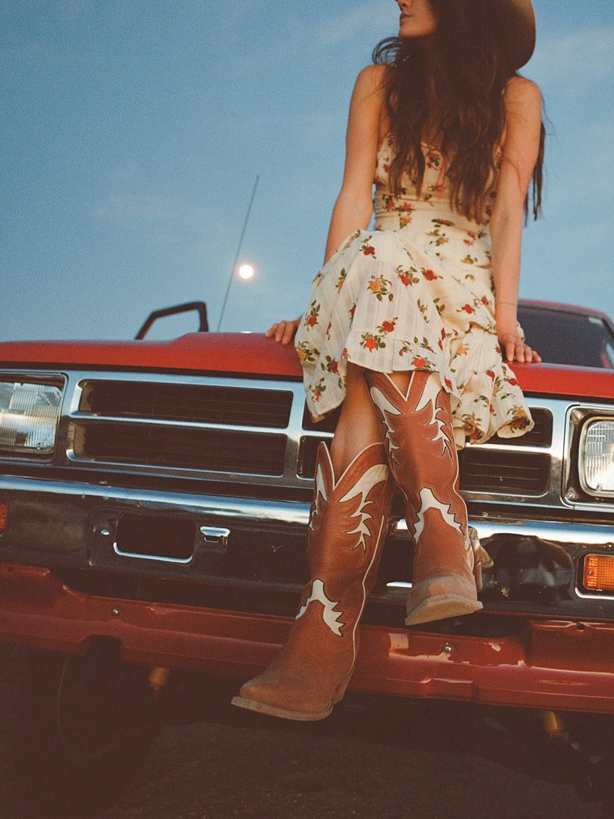 Brown Snip-Toe Bone Inlay Wide Calf Knee High Cowgirl Boots