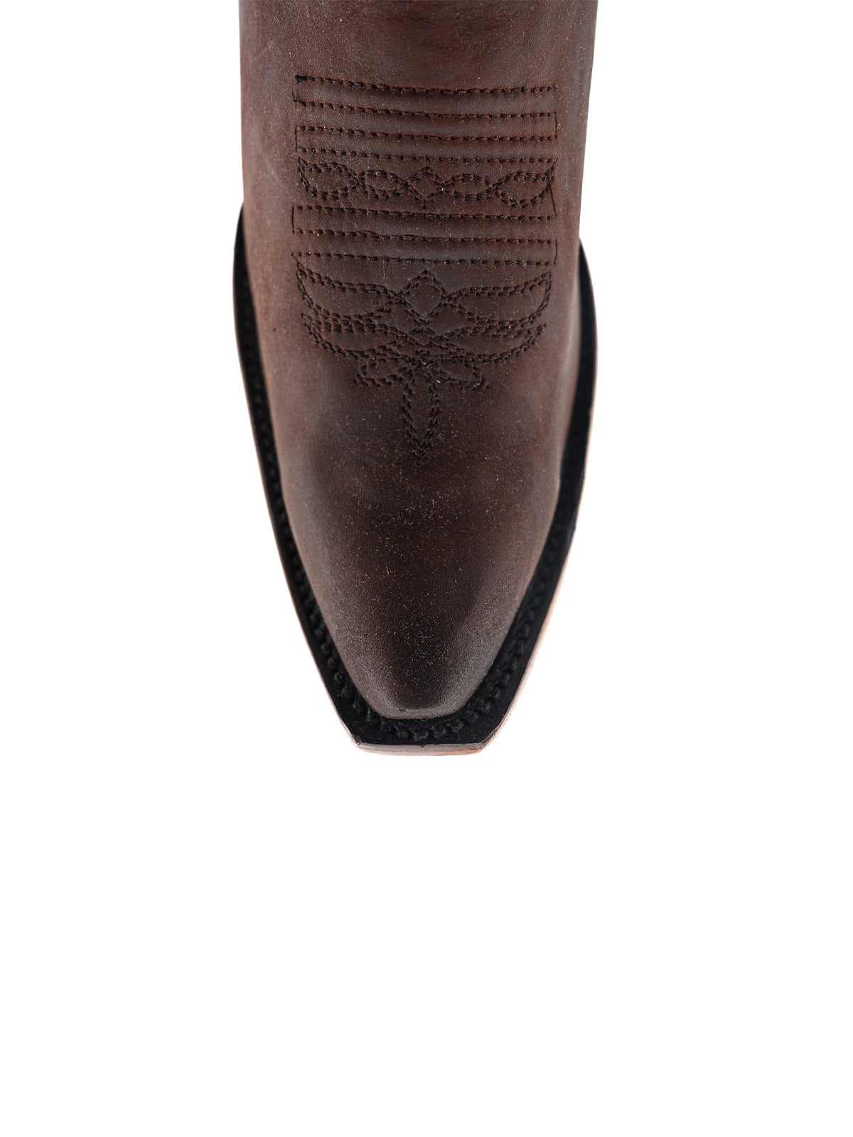 Snip-Toe Embroidery And Studs Half-Zip Knee High Cowgirl Boots For Woman - Coffee