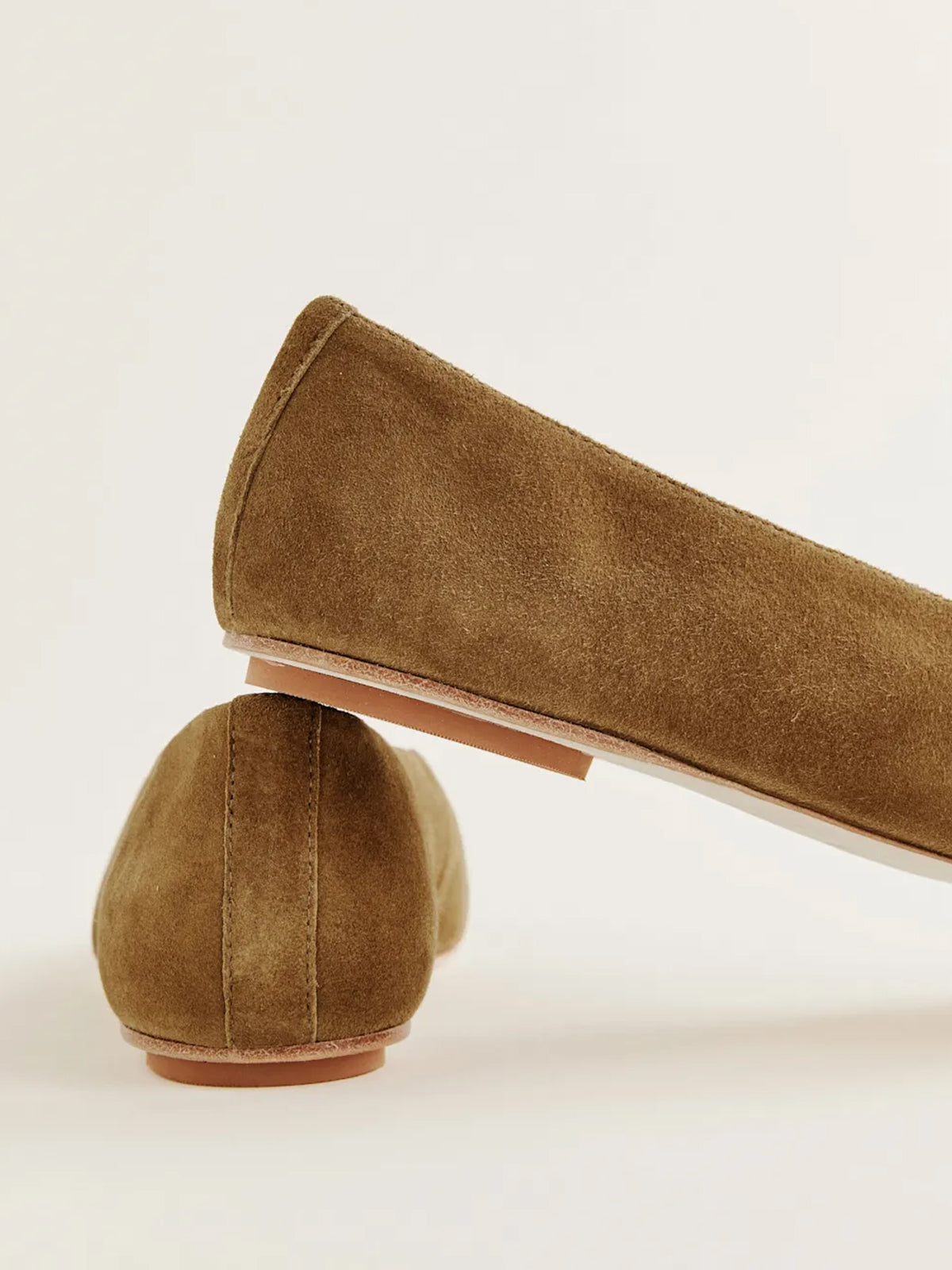 Sleek Square-Toe Classic Slip-On Ballet Flats – Brown Faux Suede