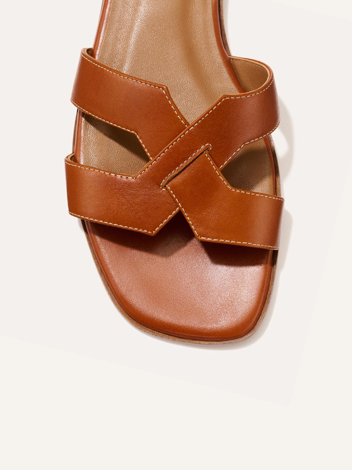 Brown Square-Toe Stylish Backless Sandals Flats