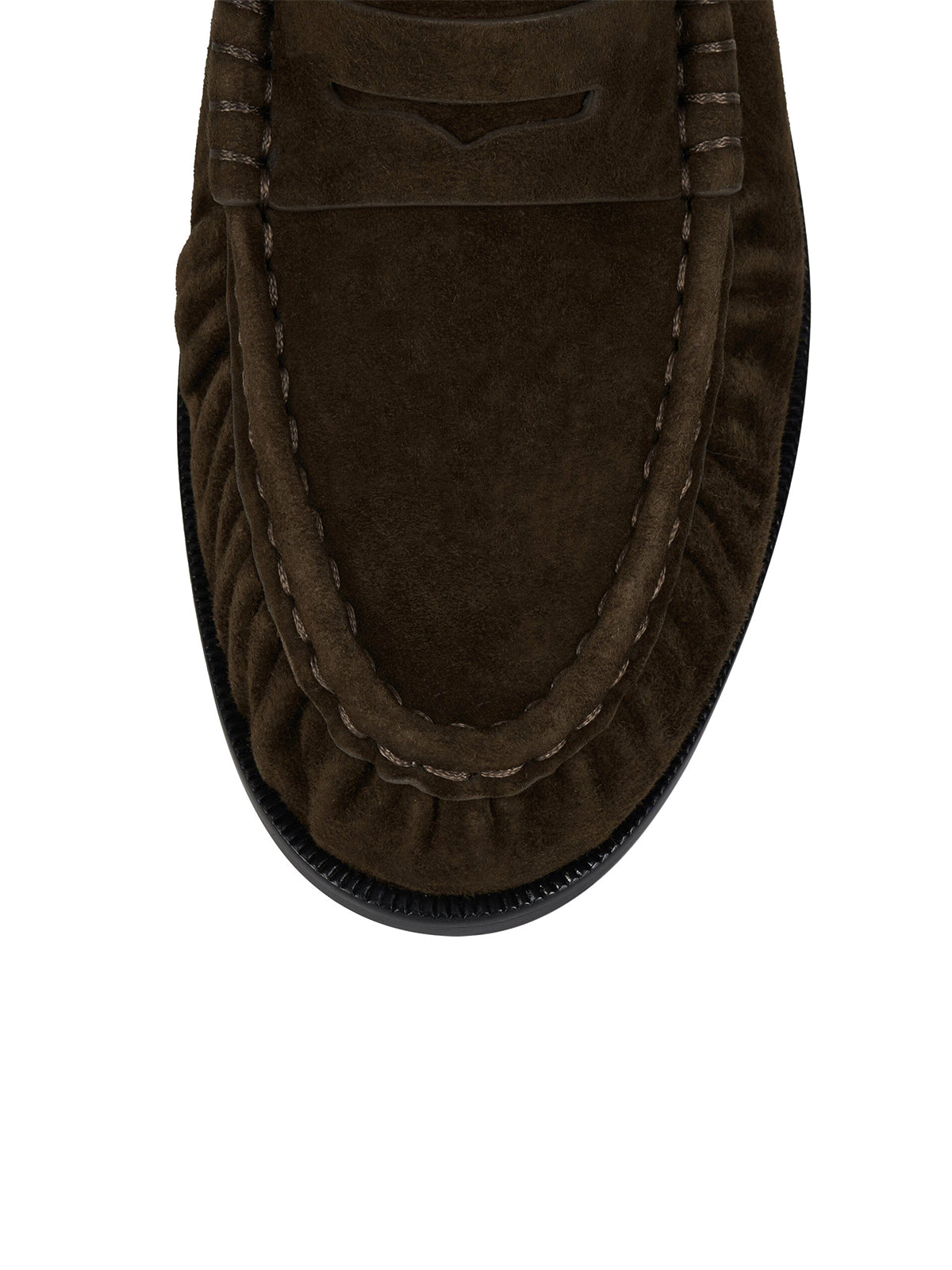 Round-Toe Backless Slip-On Loafer Mule Flats - Brown Faux Suede