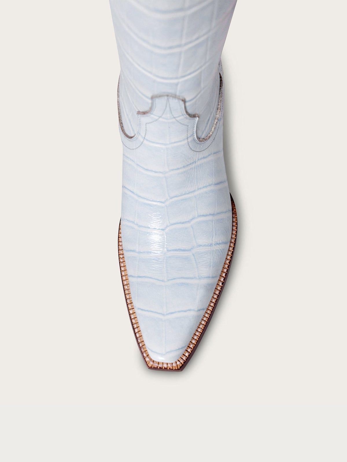 Blue Crocodile Pattern Snip-Toe Chic Mid Calf Simple Cowgirl Boots