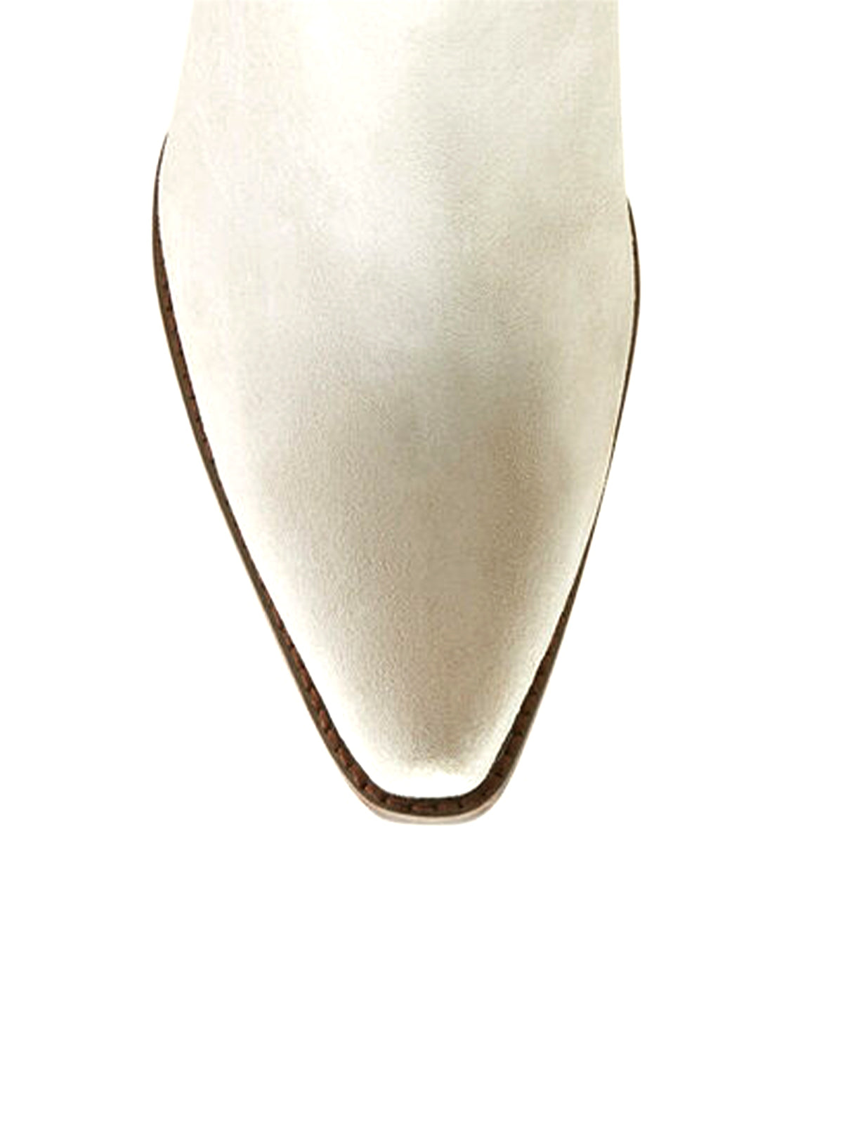 Metallic White Faux Suede Snip-Toe Simple Short Ankle Western Boots