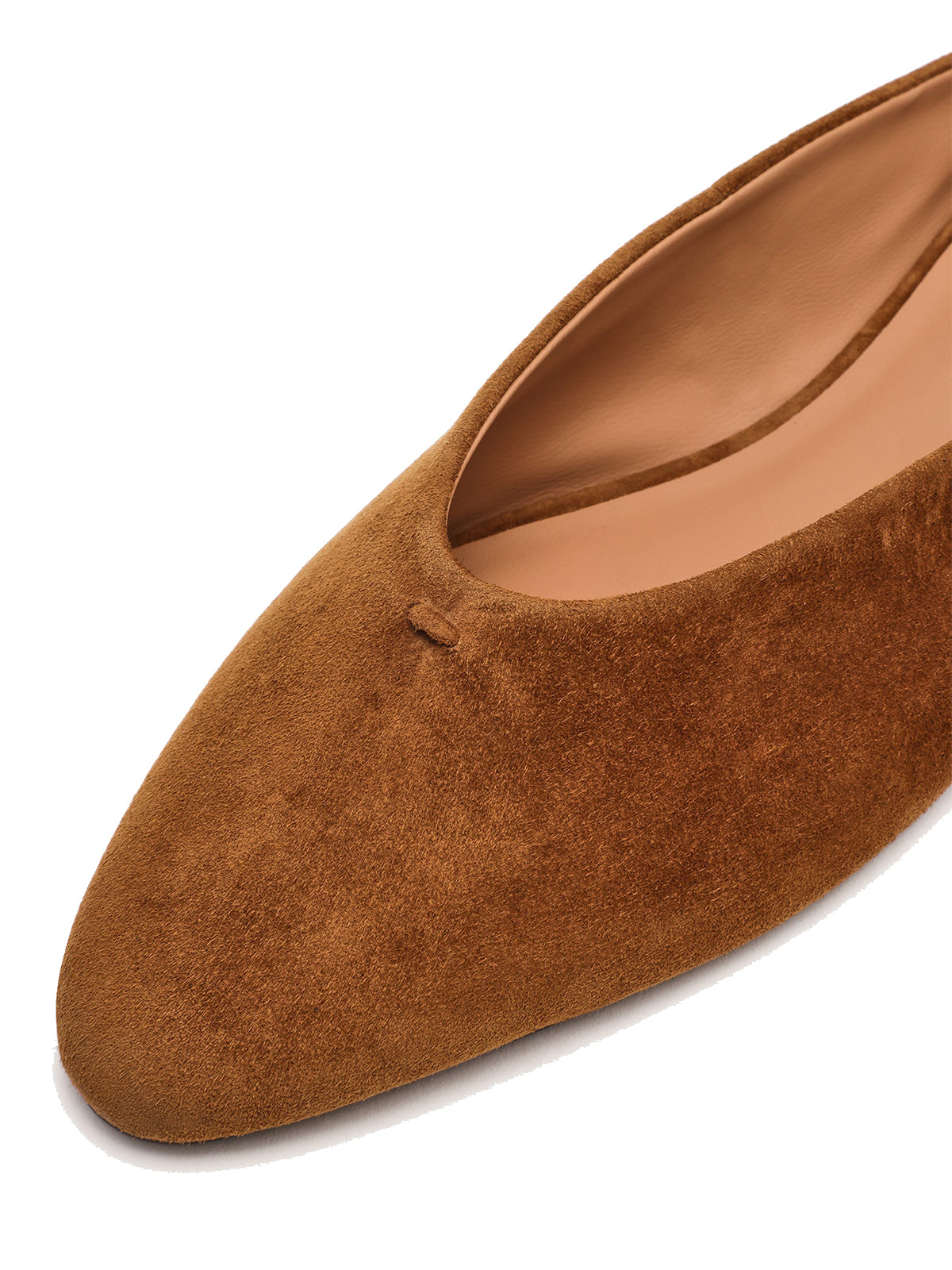 Brown Almond-Toe Slip-On Simple Backless Flats