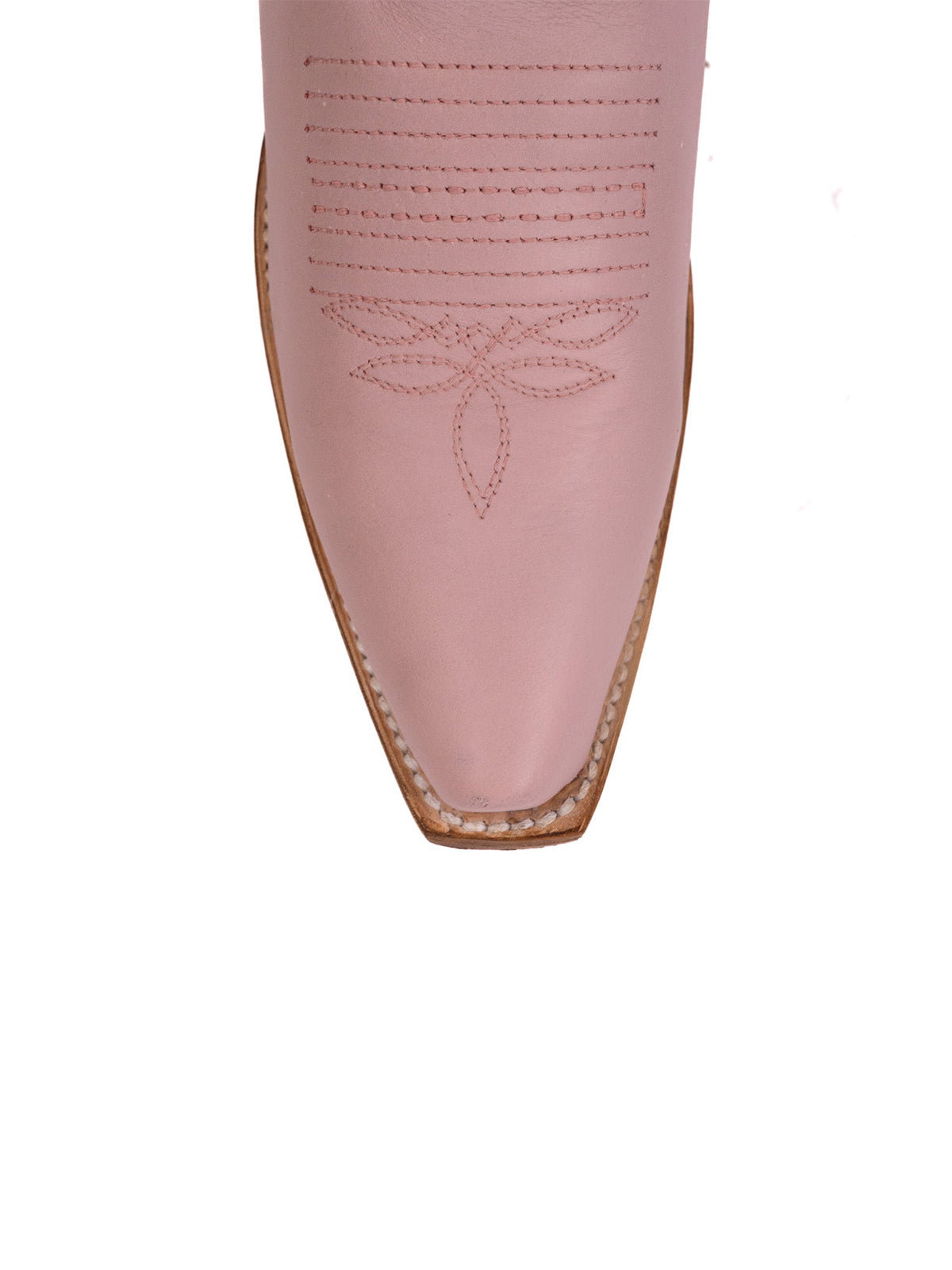 Snip-Toe Sleek Embroidery Half-Zip Knee High Cowgirl Boots For Woman - Pink