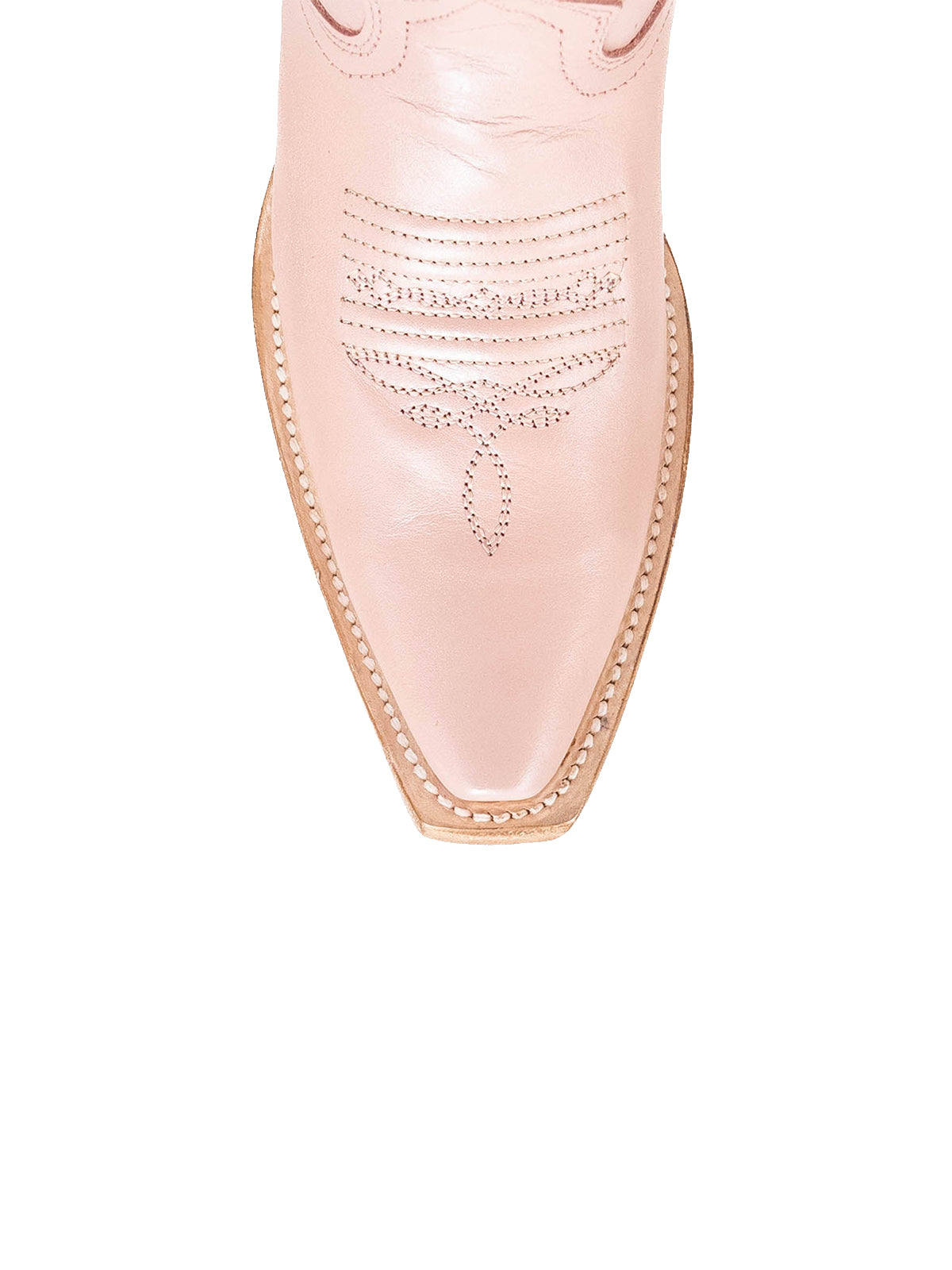 Blush Pink Snip-Toe Half-Zip Embroidery Tall Over-The-Knee Cowgirl Boots