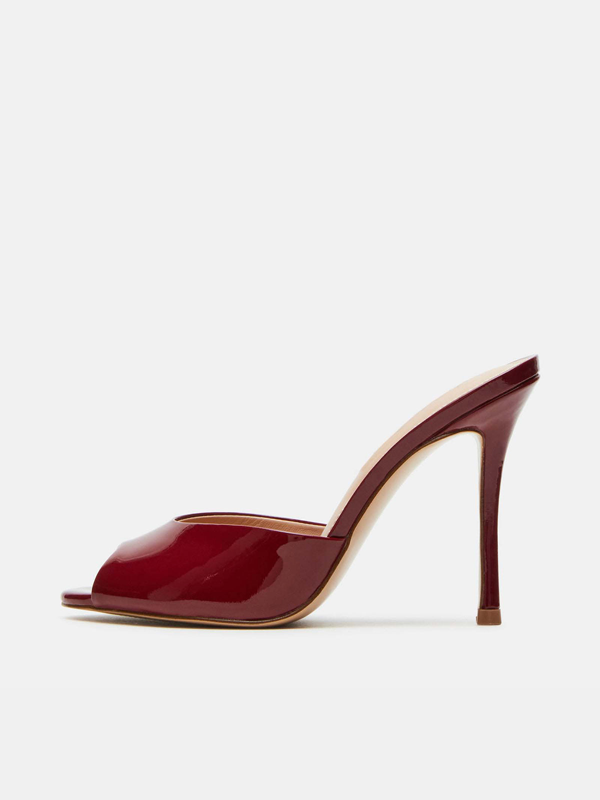 Round-Toe Slip-On High Stiletto Heels Pumps - Patent Red