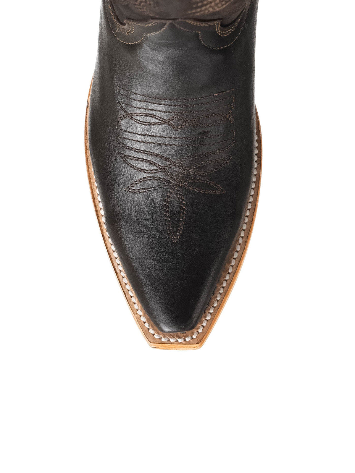 Dark Brown Western Snip-Toe Wide Calf Knee High Cowgirl Boots