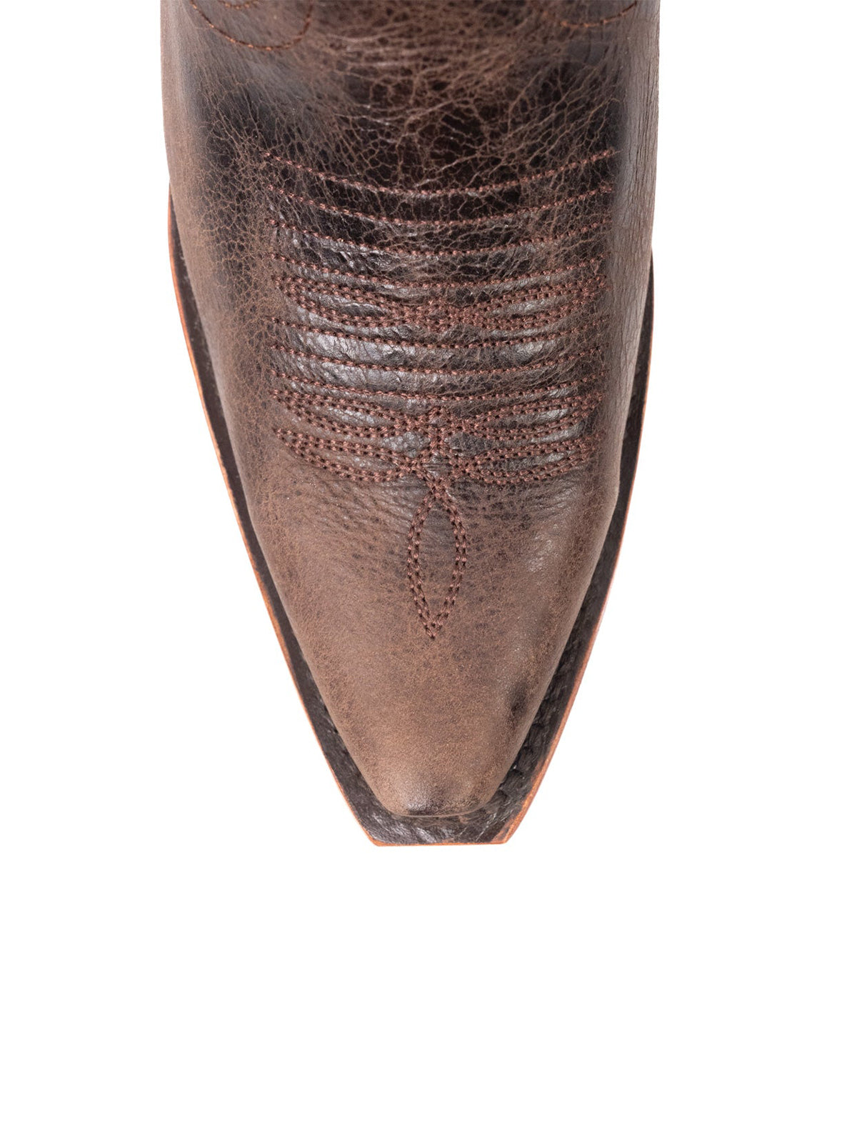 Western Snip-Toe Embroidery Half-Zip Knee High Chic Cowgirl Boots - Rust Brown