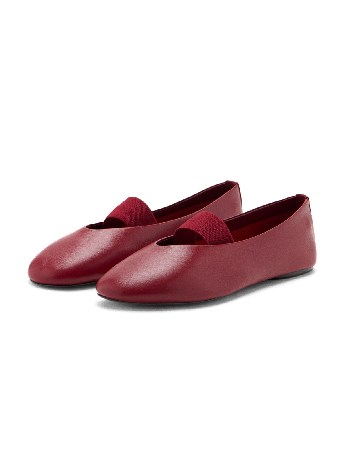 Red Square-Toe Bridge Strap Stylish Flats