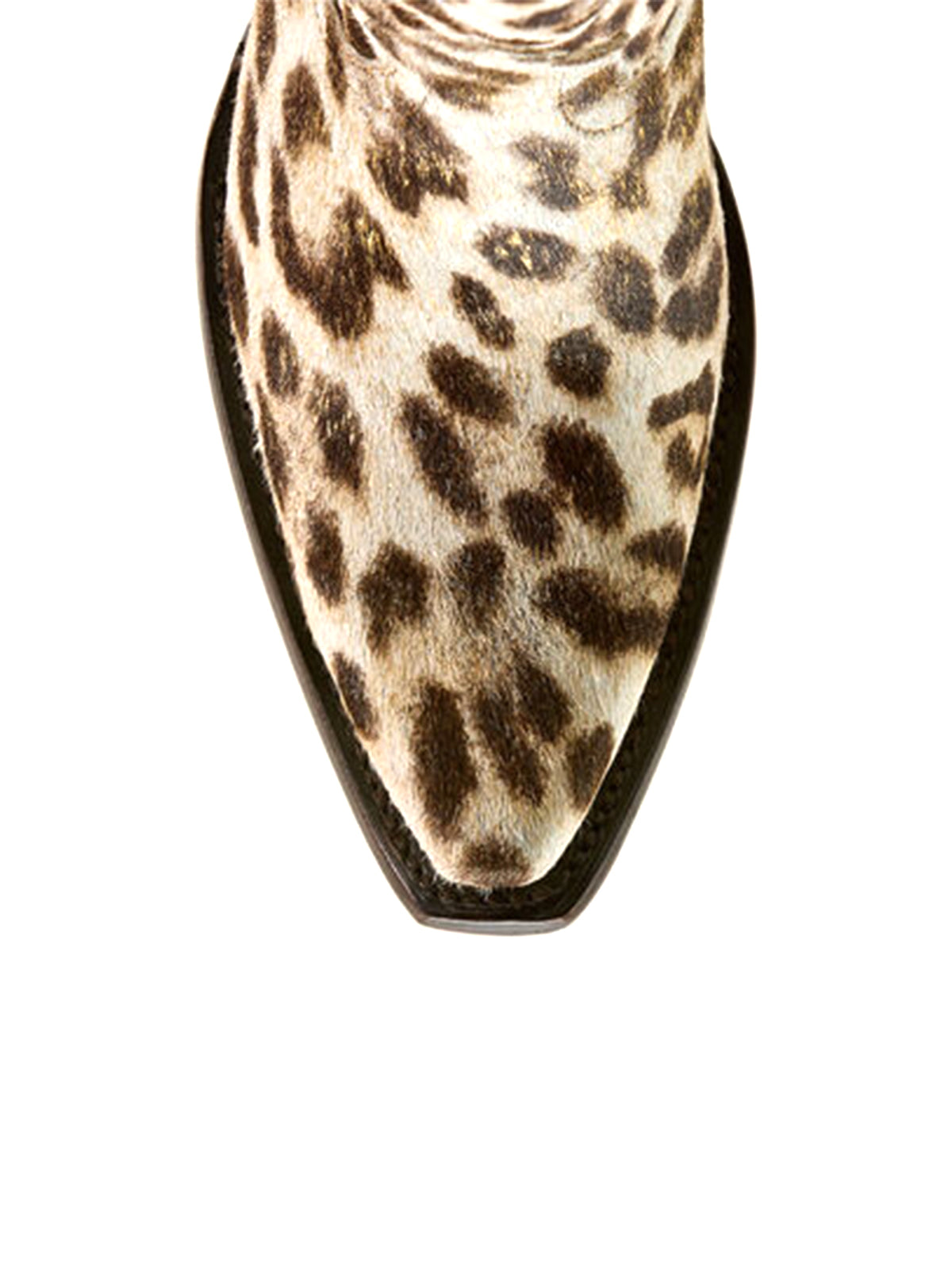 Gilded Metallic Leopard Print Horsehair Knee High Western Boots