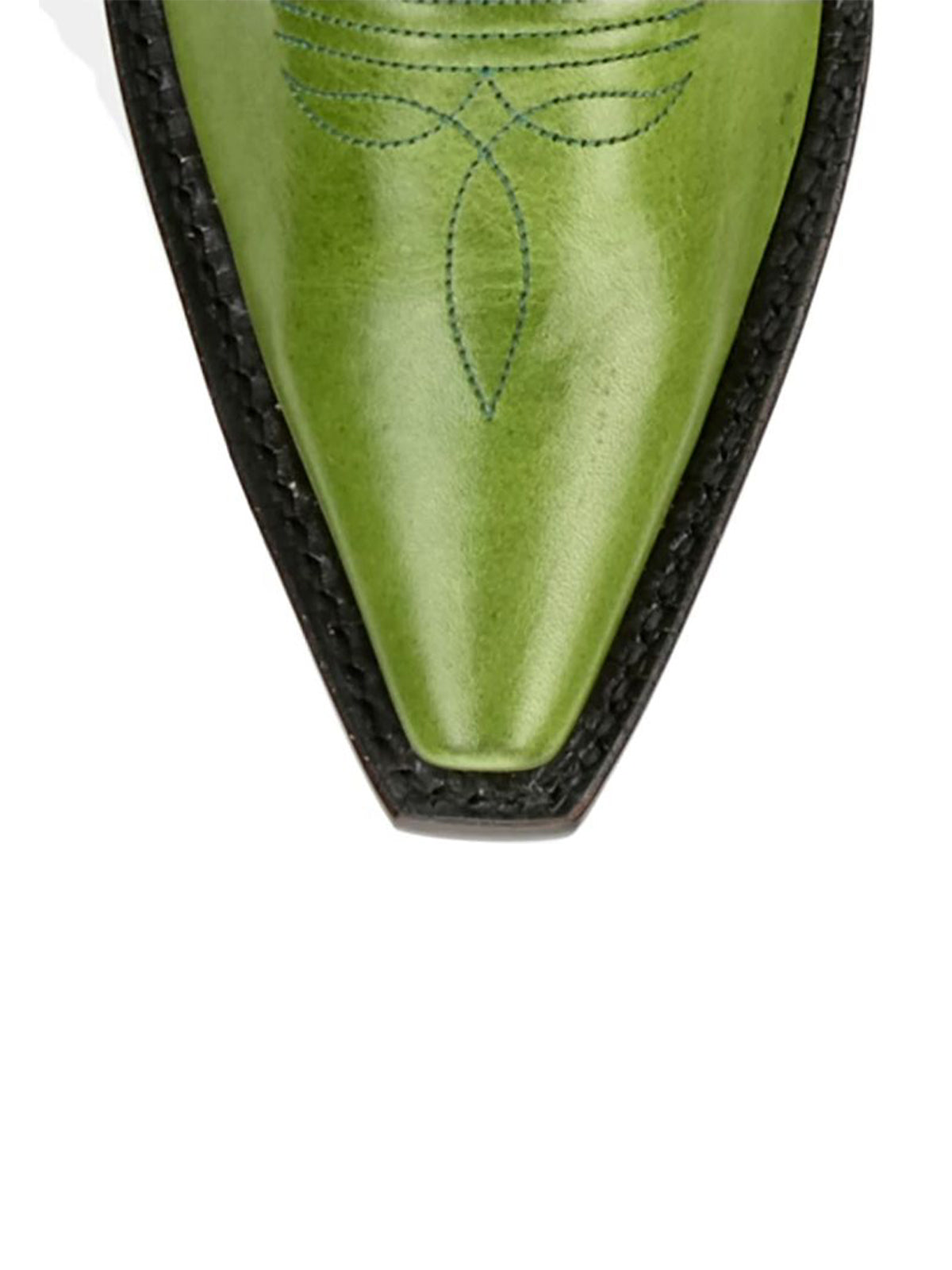 Metallic Green Snip-Toe Single Row Stitch Knee High Cowgirl Boots