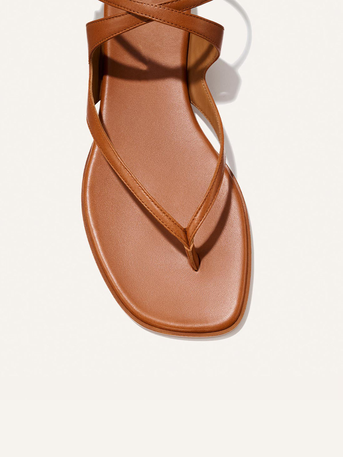 Brown Square-Toe Strappy And Ankle Strap Chic Sandals Flats