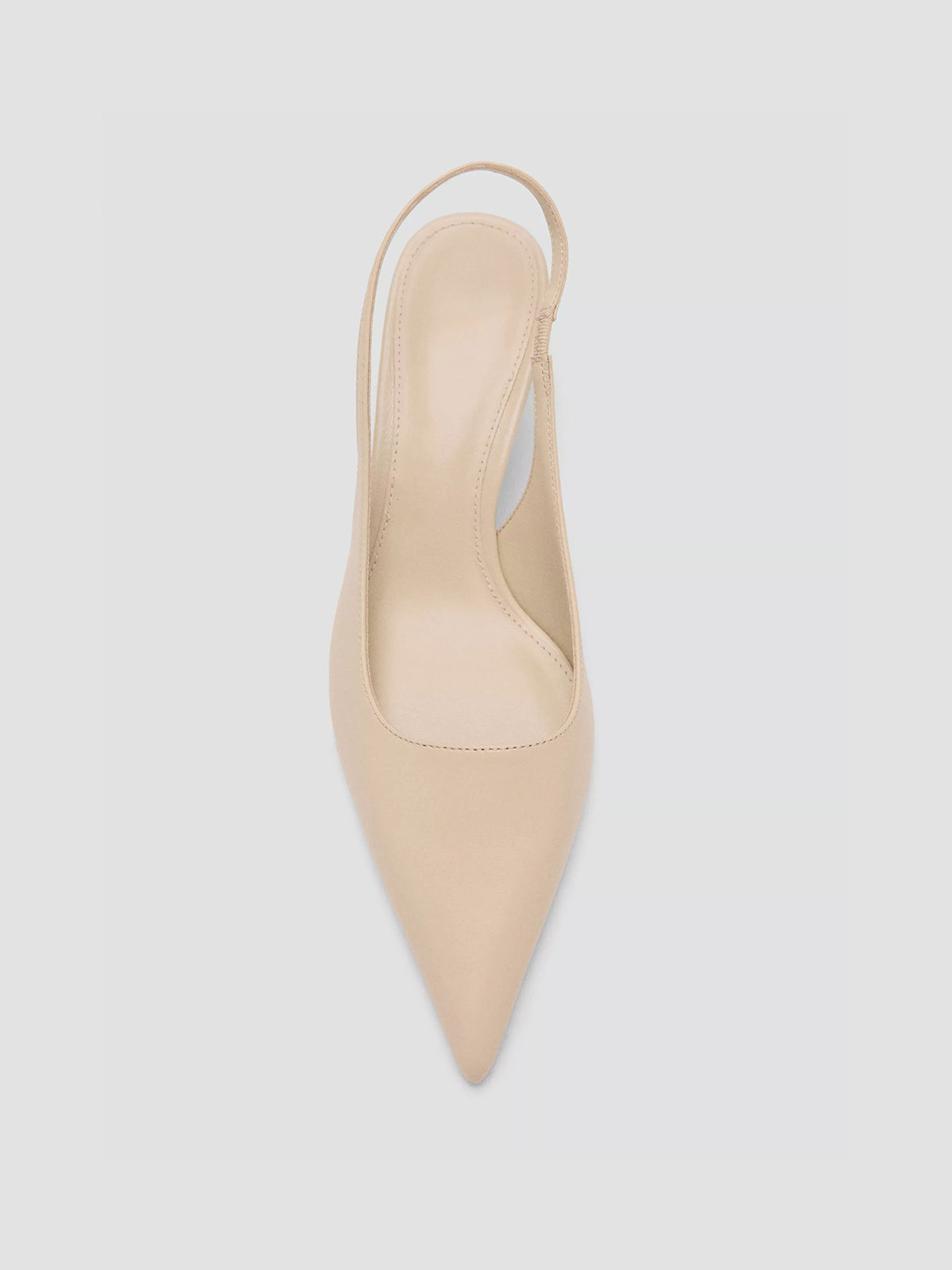 Ecru Pointed-Toe Chic Back Strap Classic Kitten Heels
