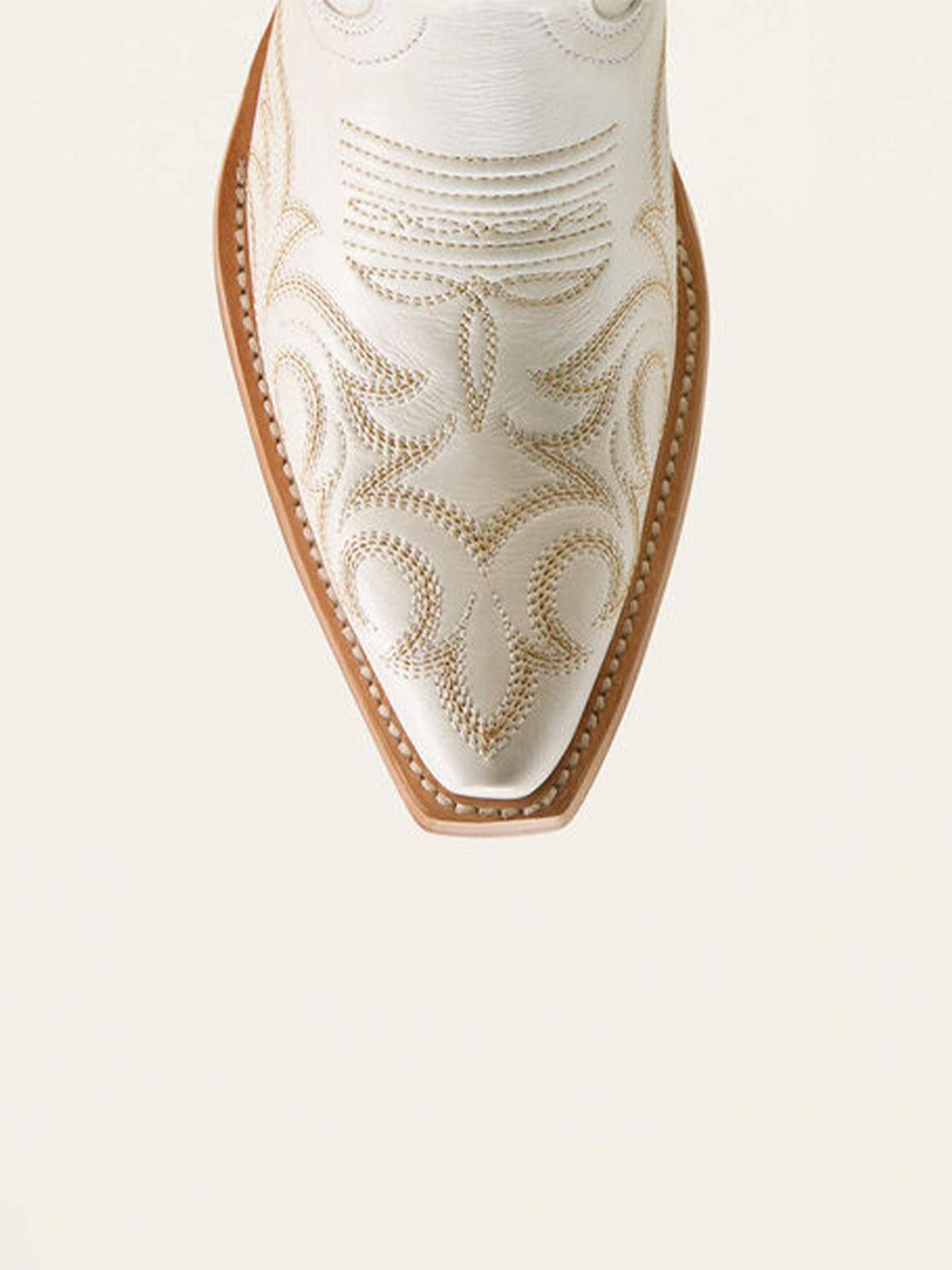 Ivory Embroidery Snip-Toe Mid Calf Western Boots For Women