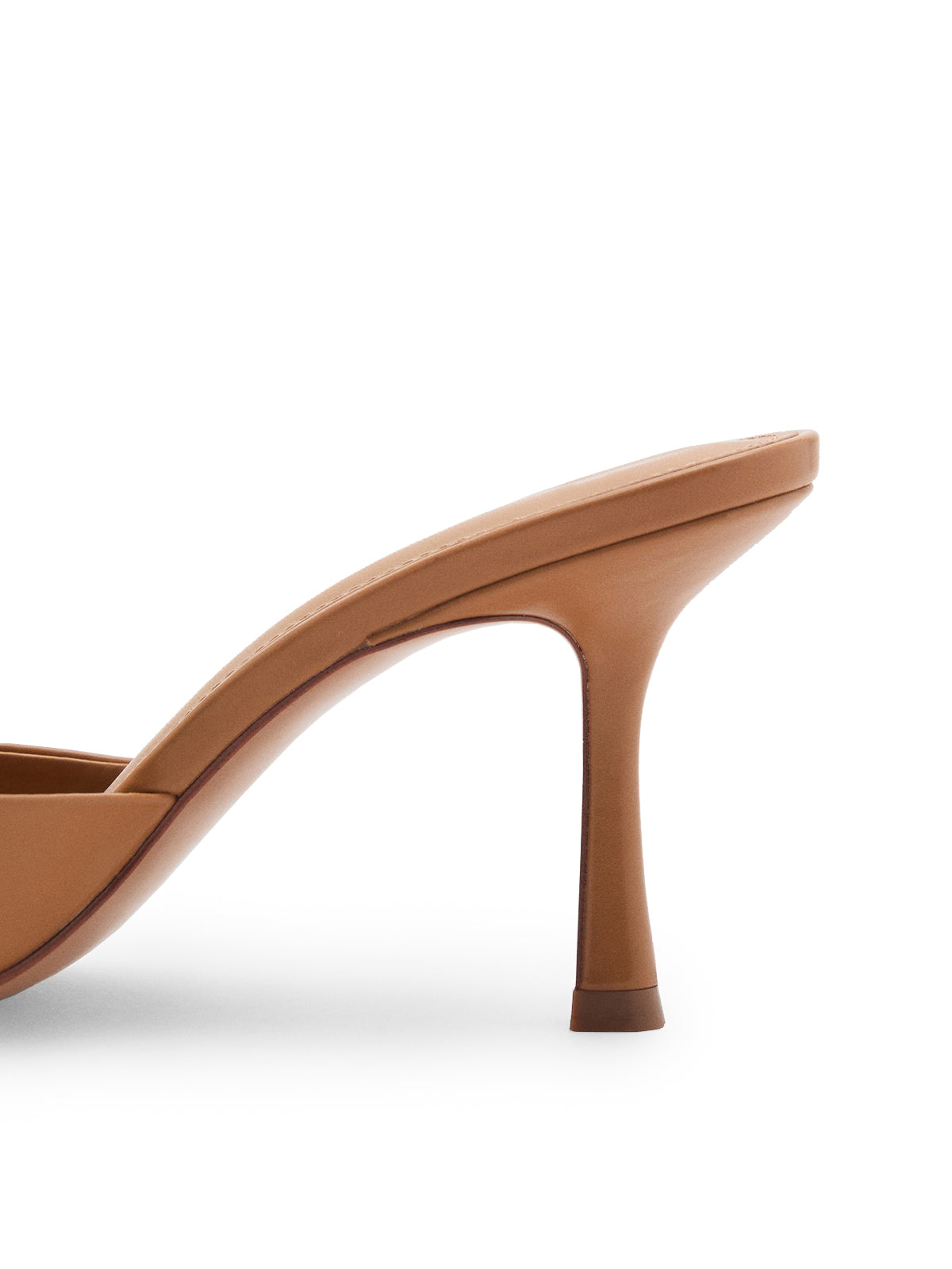 Tan Pointed-Toe Simple High Heels Sandals