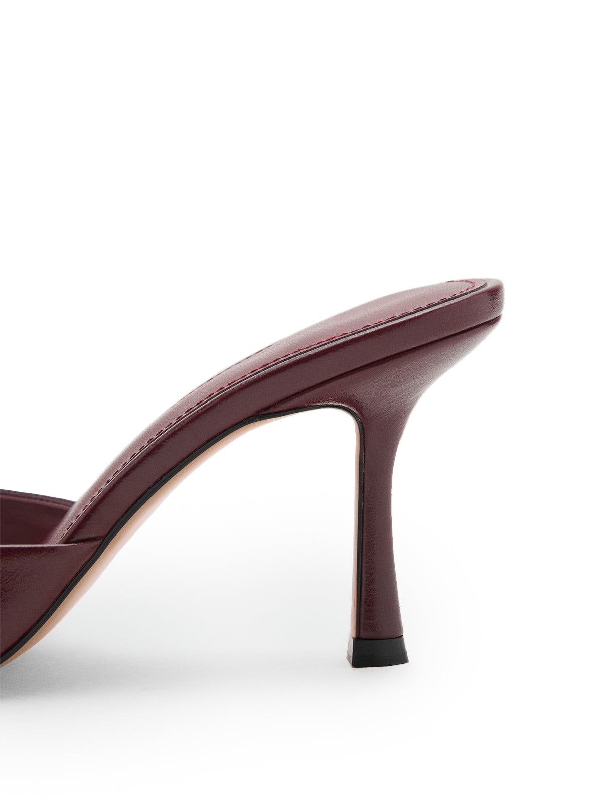 Burgundy Pointed-Toe Simple High Heels Sandals