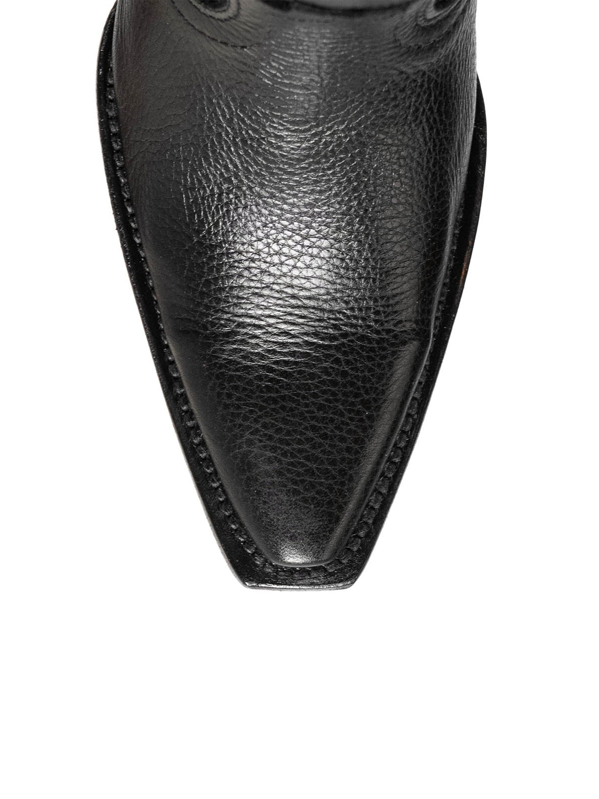 Western Snip-Toe Embroidery Half-Zip Knee High Chic Cowgirl Boots - Black