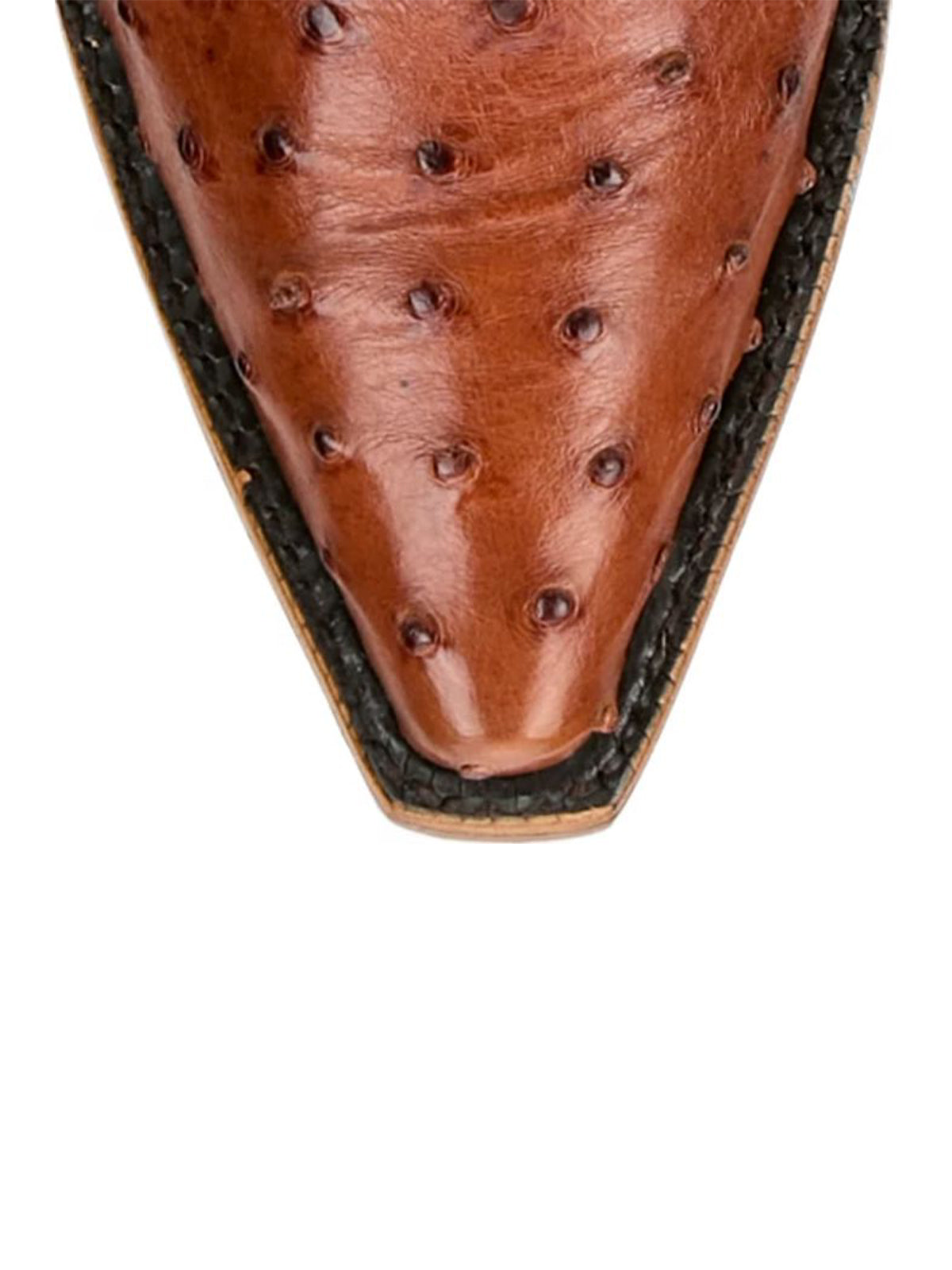 Cognac Ostrich Print Snip-Toe Western Stitch Knee High Cowgirl Boots