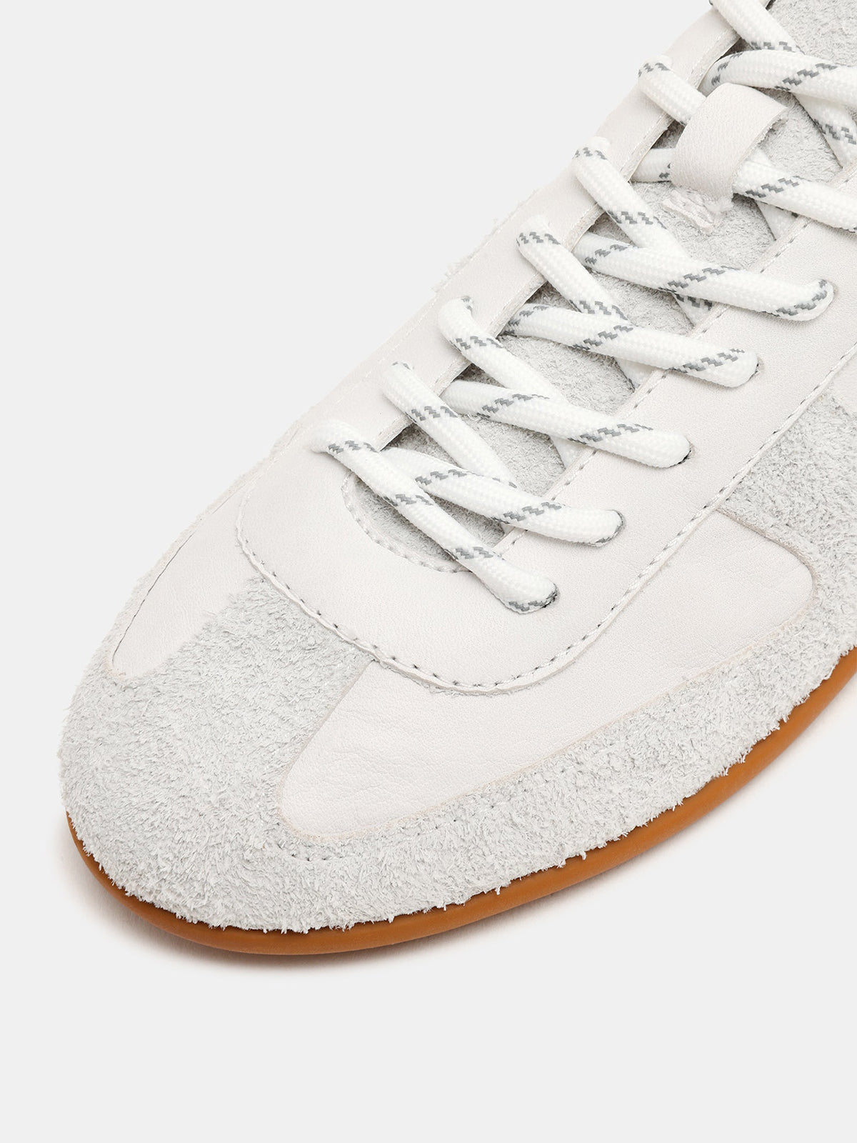White Round-Toe Chic Lace-Up Classic Sneakers Flats