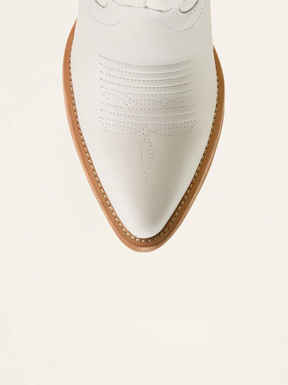 Ivory Almond-Toe Orange Side Big Bow Applique Mid Calf Cowgirl Boots