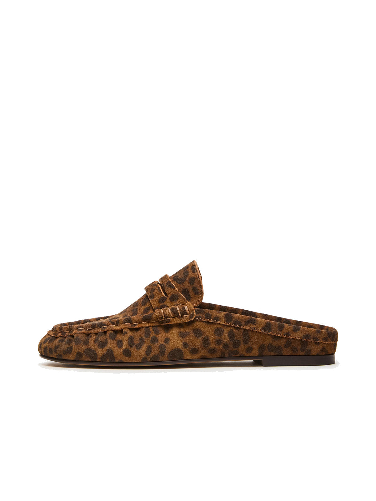Leopard Faux Suede Round-Toe Stylish Slip-On Flats