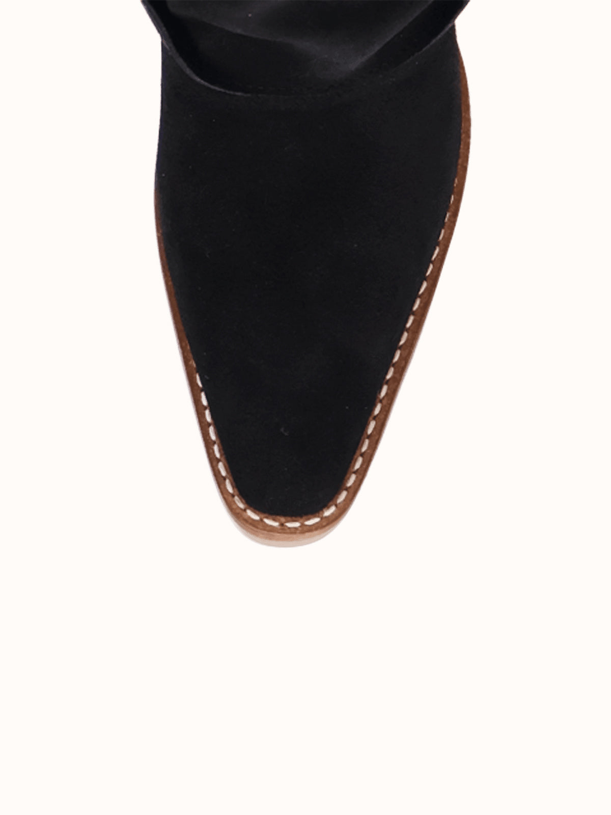 Black Faux Suede And Cow Pattern Snip-Toe Fold-Over Wide Calf Knee High Cowgirl Boots