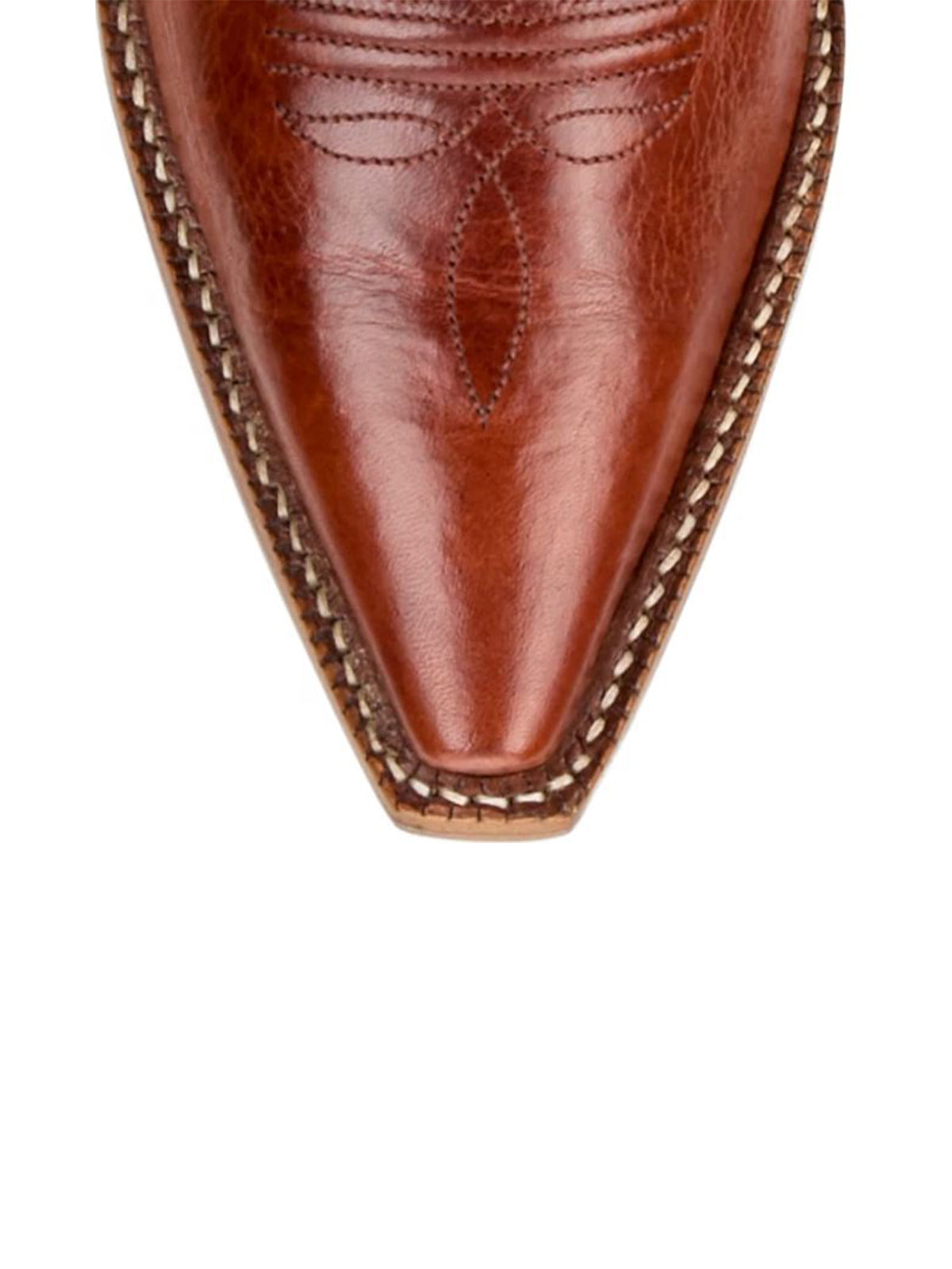 Brown Snip-Toe Single Row Stitch Knee High Cowgirl Boots