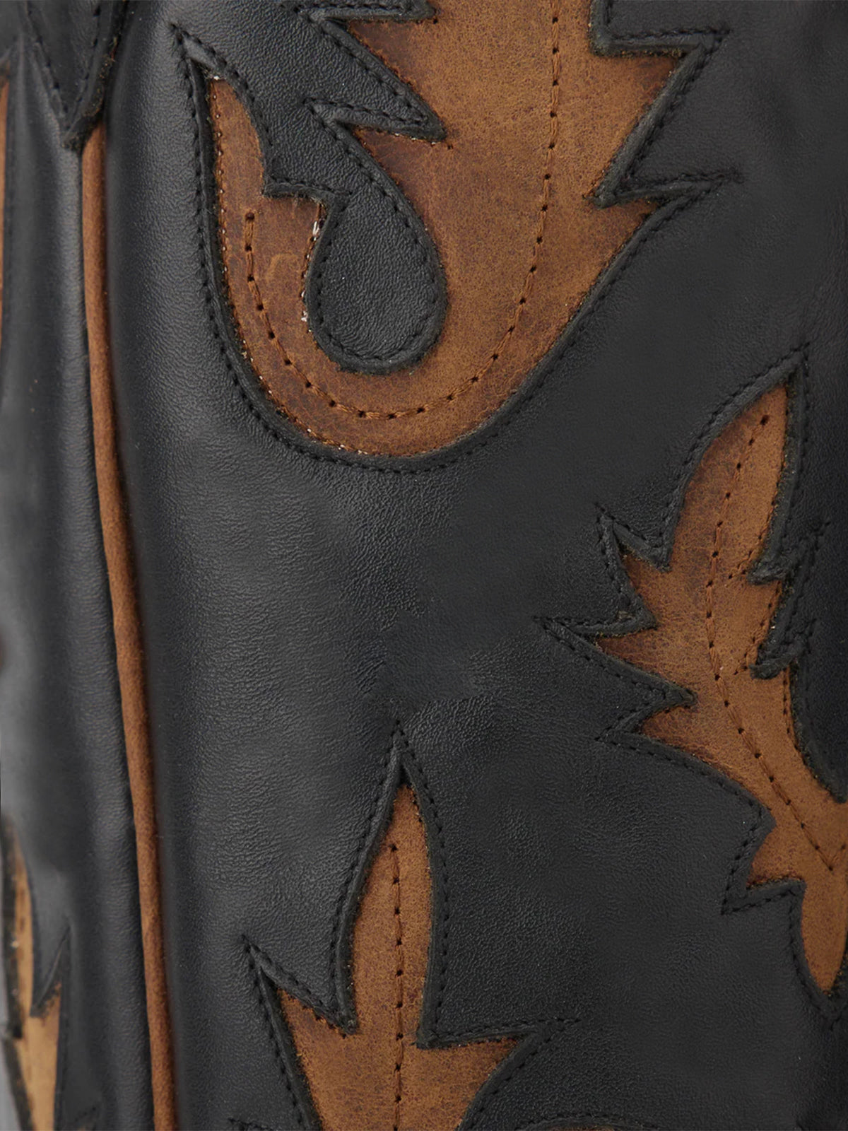 Half-Zip Snip-Toe Embroidery And Inlay Back Lace-Up Knee High Cowgirl Boots - Black