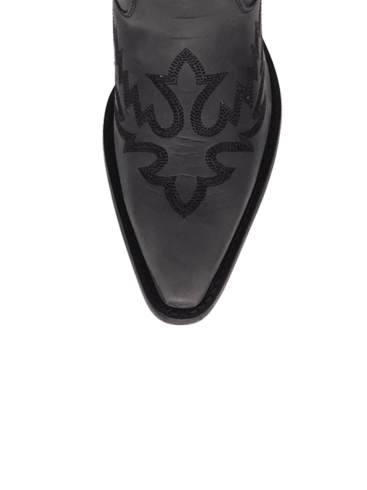 Black Snip-Toe Classic Embroidery Western Ankle Cowgirl Boots