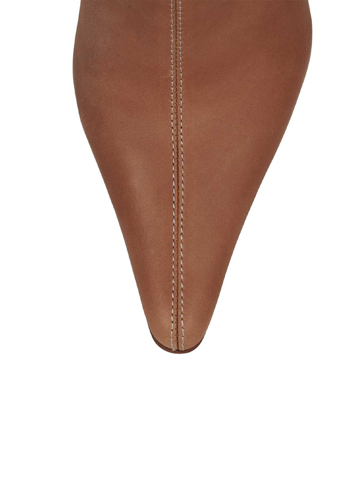 Dark Tan Pointed-Toe Simple Full-Zip Stiletto Boots