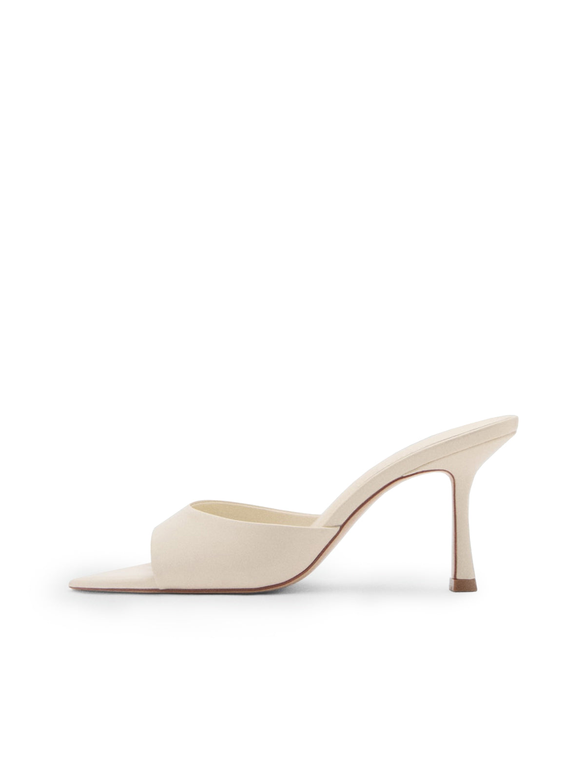 Ivory Pointed-Toe Simple High Heels Sandals
