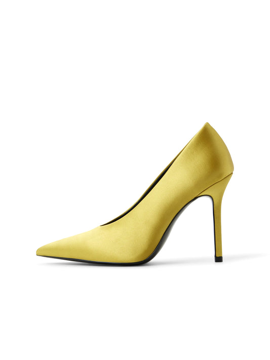 Lime Green Pointed-Toe Backless High Heels