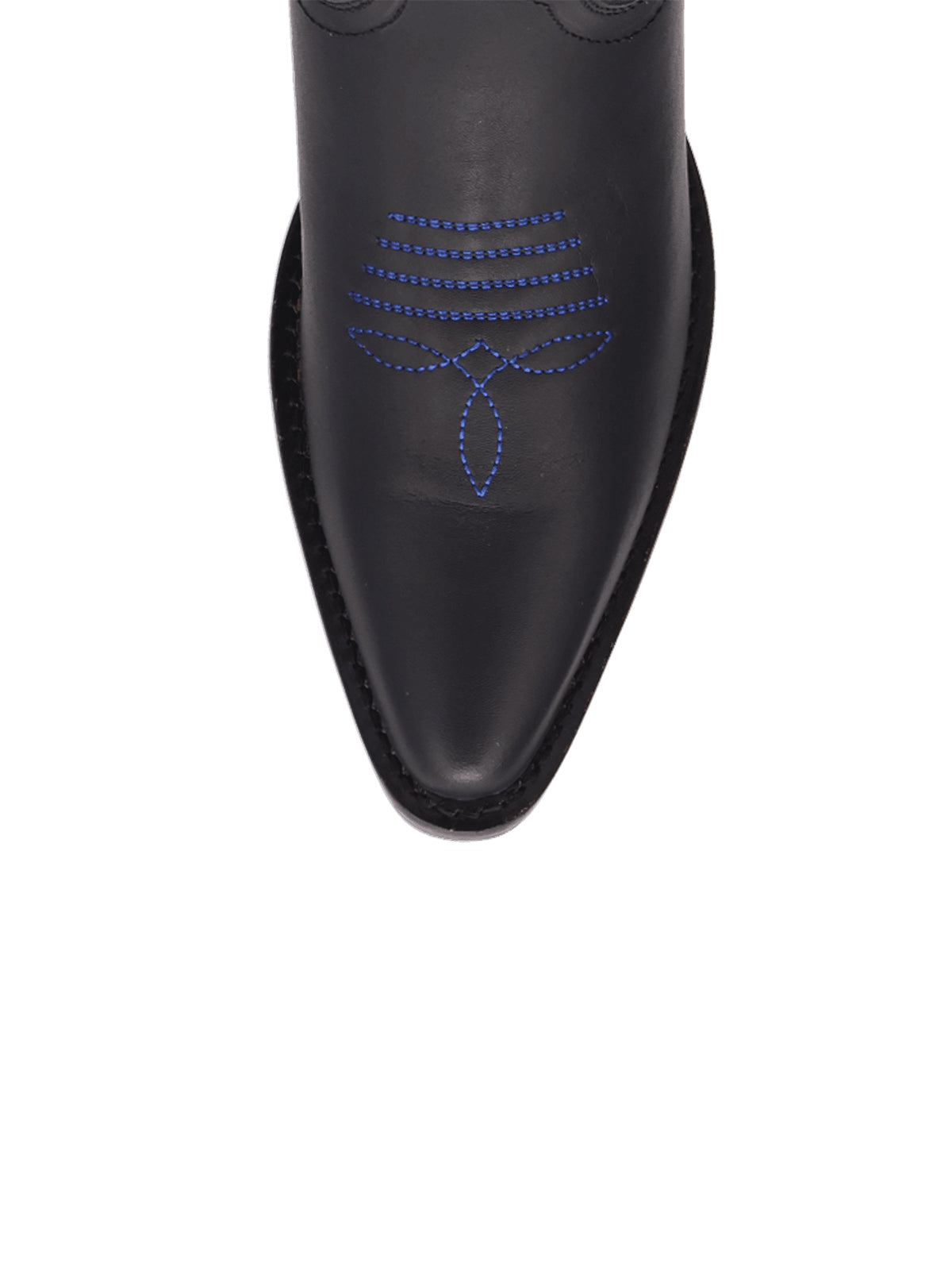 Black Snip-Toe Pink Florals Embroidery Chic Mid Calf Cowgirl Boots